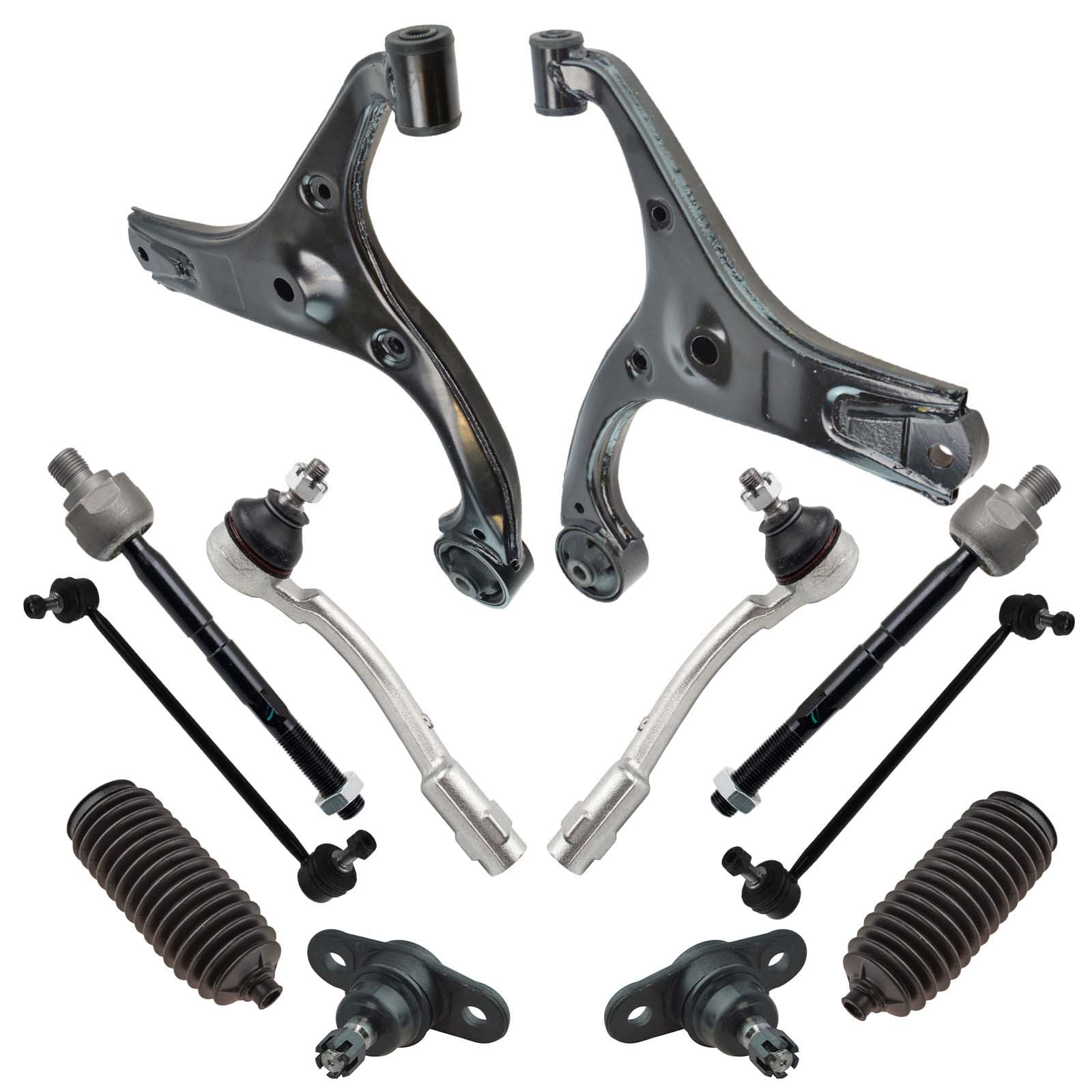 14 Piece Steering & Suspension Kit Control Arms Tie Rods