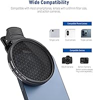 Vista 5 de NEEWER Juego de filtros de color graduados de 2.638 in ND + CPL + Star + 4 con abrazadera de lente de teléfono compatible con iPhone 17 16 16e 15 14