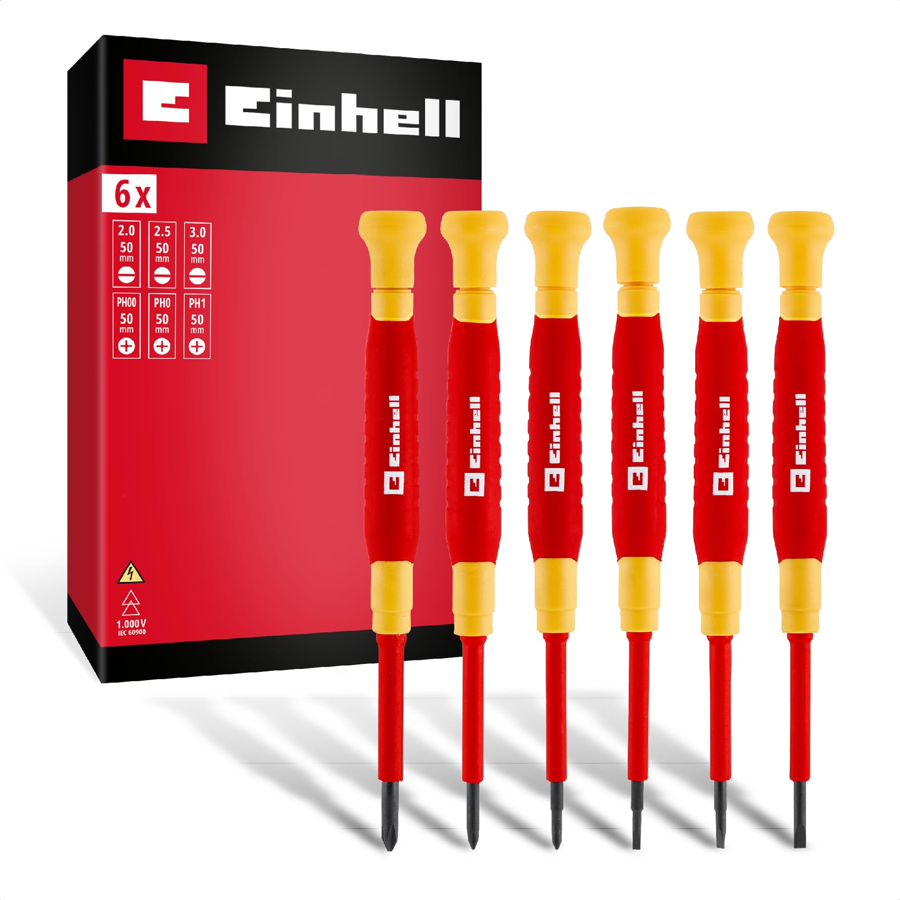 Einhell Black/Red/Yellow 6 Piece Precision Vde Insulated Screwdriver Set