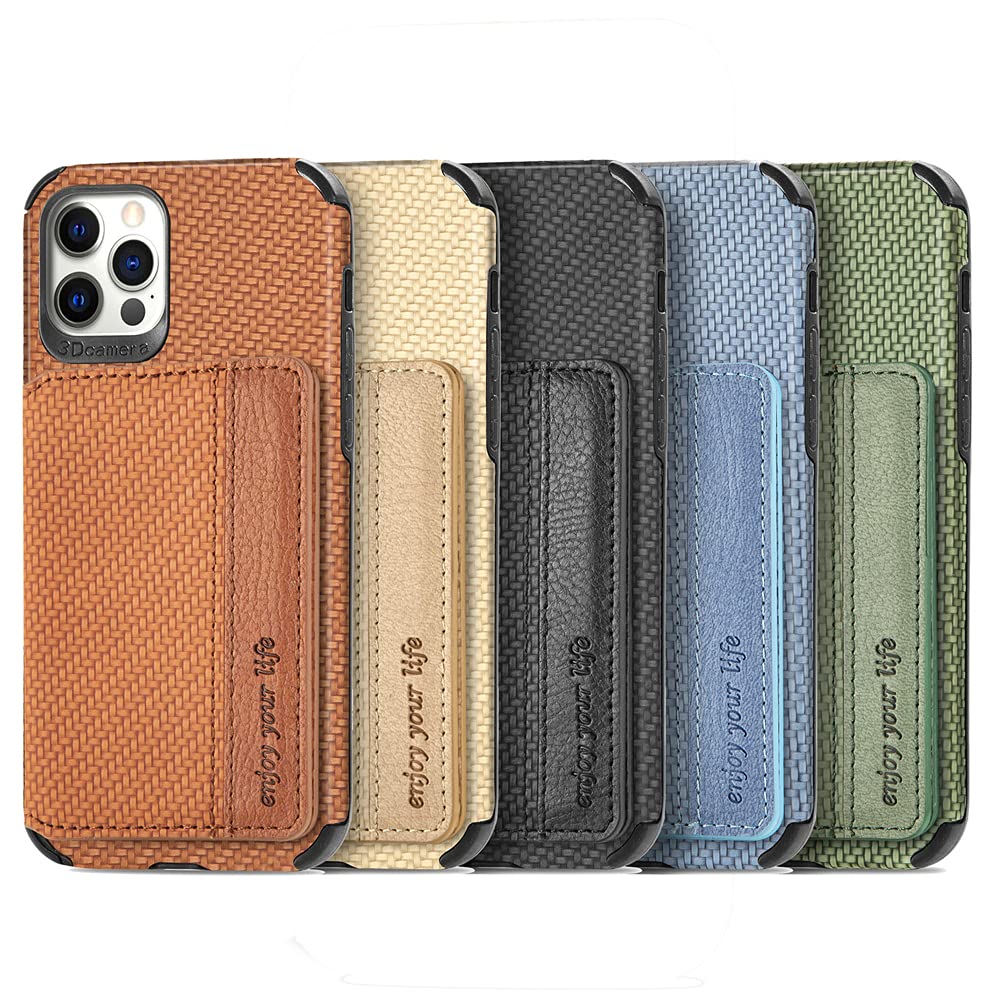 Jeffene Custodia Portafoglio a Libro per iPhone 12/iPhone 12 Pro (6,1 Pollici) con Porta Carte,Gatto Carino - Pelle PU Antiurto + Supporto Stand,Cover Libro Flip con Chiusura Magnetica,Verde