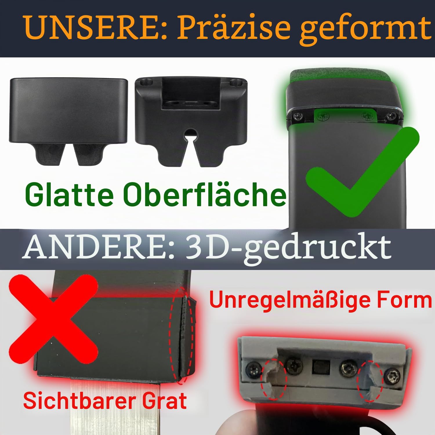SOULWIT Reparatur Kopfband Headband Seitenver Abdeckung Schieber für Skullcandy Crusher Wireless Kopfhörer, Ersatz Endkappen Reparaturset Zubehör