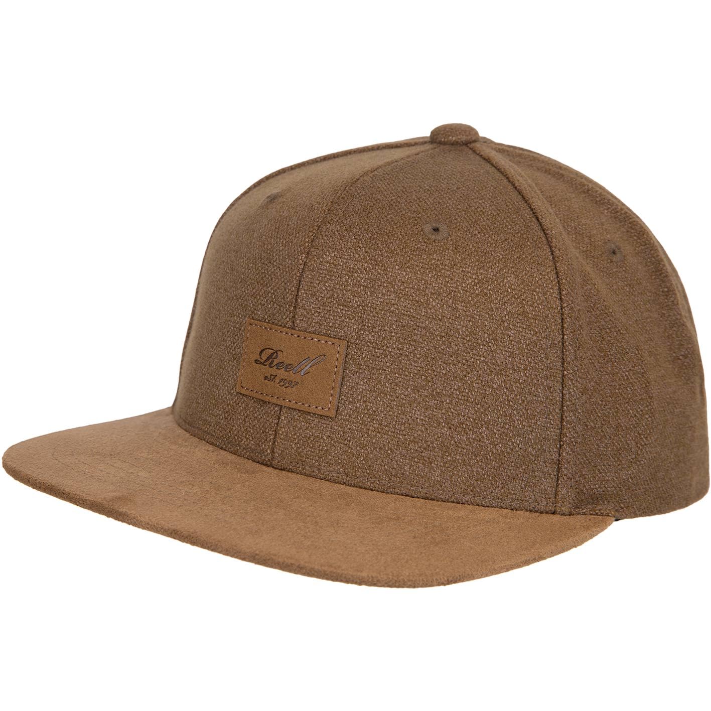 Reell Unisex Latte Brown Suede Snapback Cap, One Size