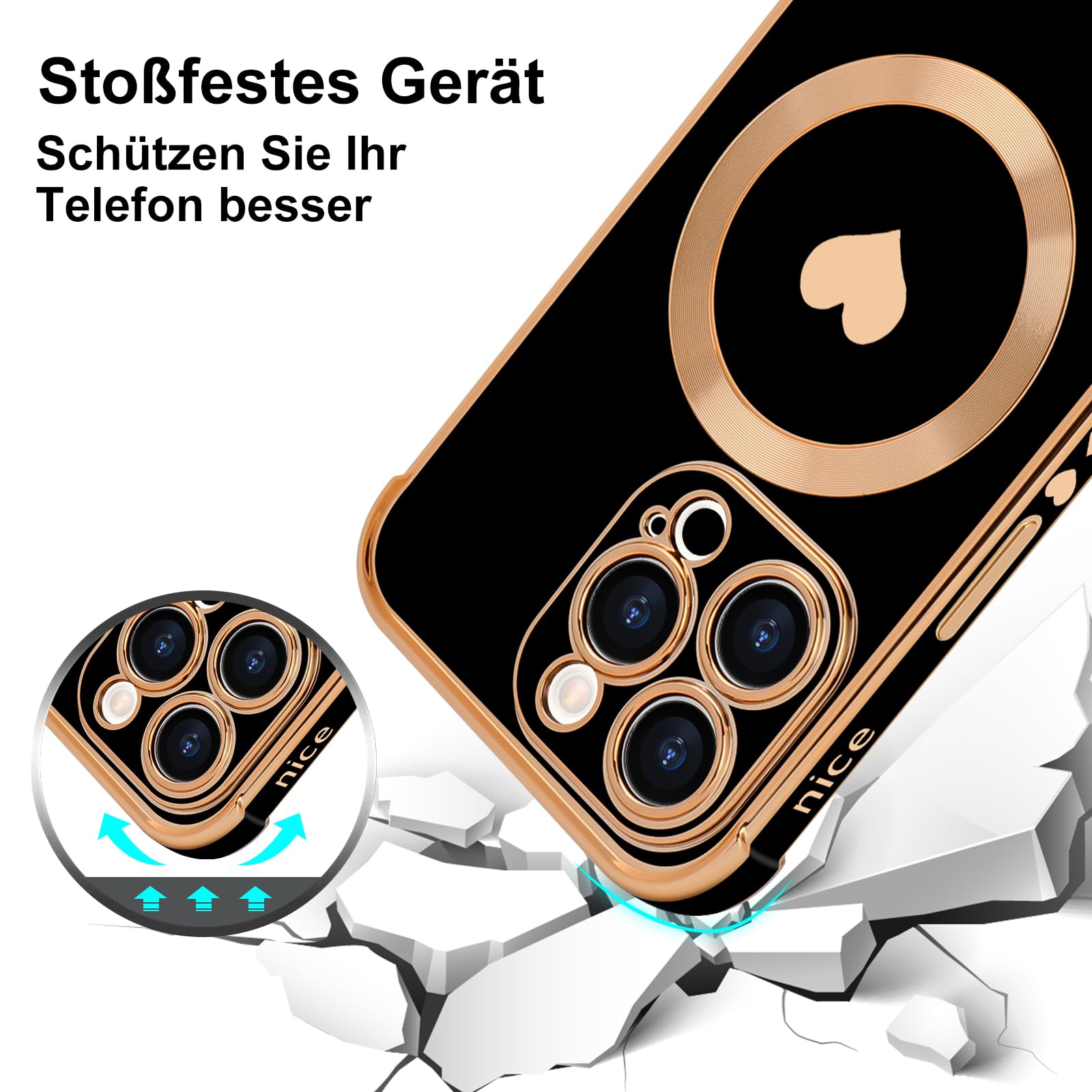 Cazy Coque Avec Cordon Compatible Avec IPhone 15 Pro Marbre Blanc Violet - Coque Et étui