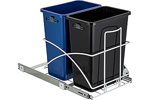 Home Zone Living 15-Gallon Pull-Out Dual Under-Sink Trash Can