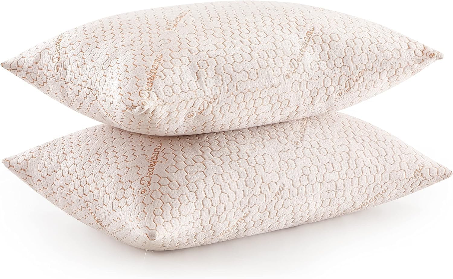 Dearfoams King Copper Infused Knit Bed Pillows, Size 20"x36", 2 Count