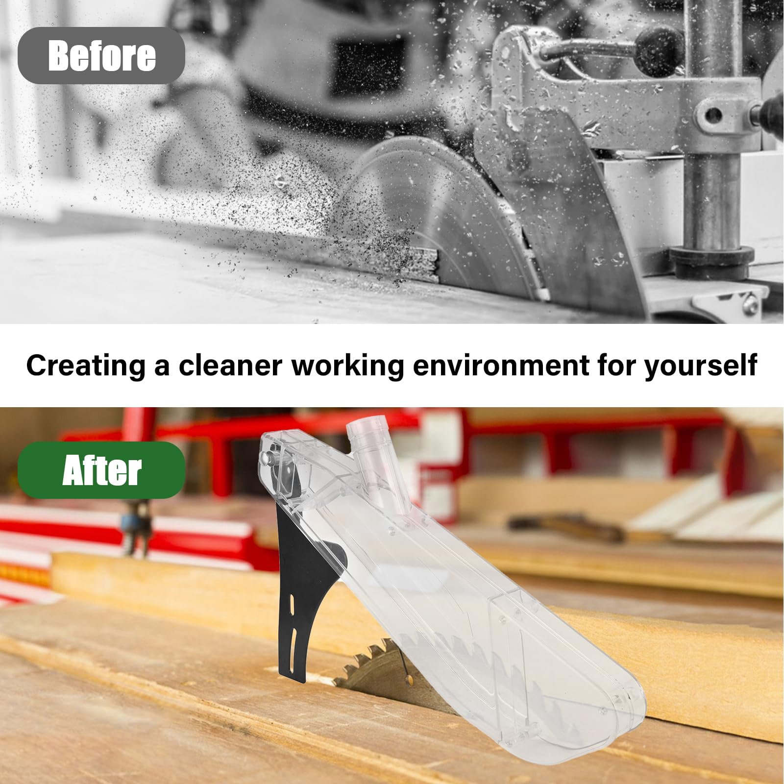 Yabound Table Saw Protective Cover, Table Saw Guard, 410in Acrylic Table Saw Protective Cover Protection Case Blade Guard for Woodworking - Image 3