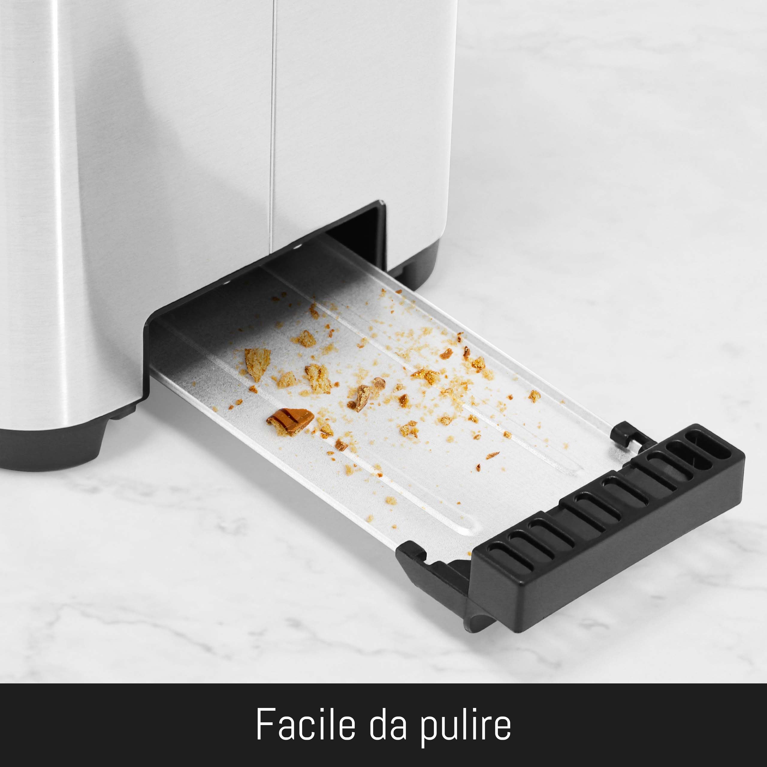 LEBENLANG Tostapane con pinze in acciaio inox 4 fette - LED touchscreen & 7 modalità I 1400W Tostapane per toast farciti toaster I Tosta pane pinze per toast 4 fette professionale