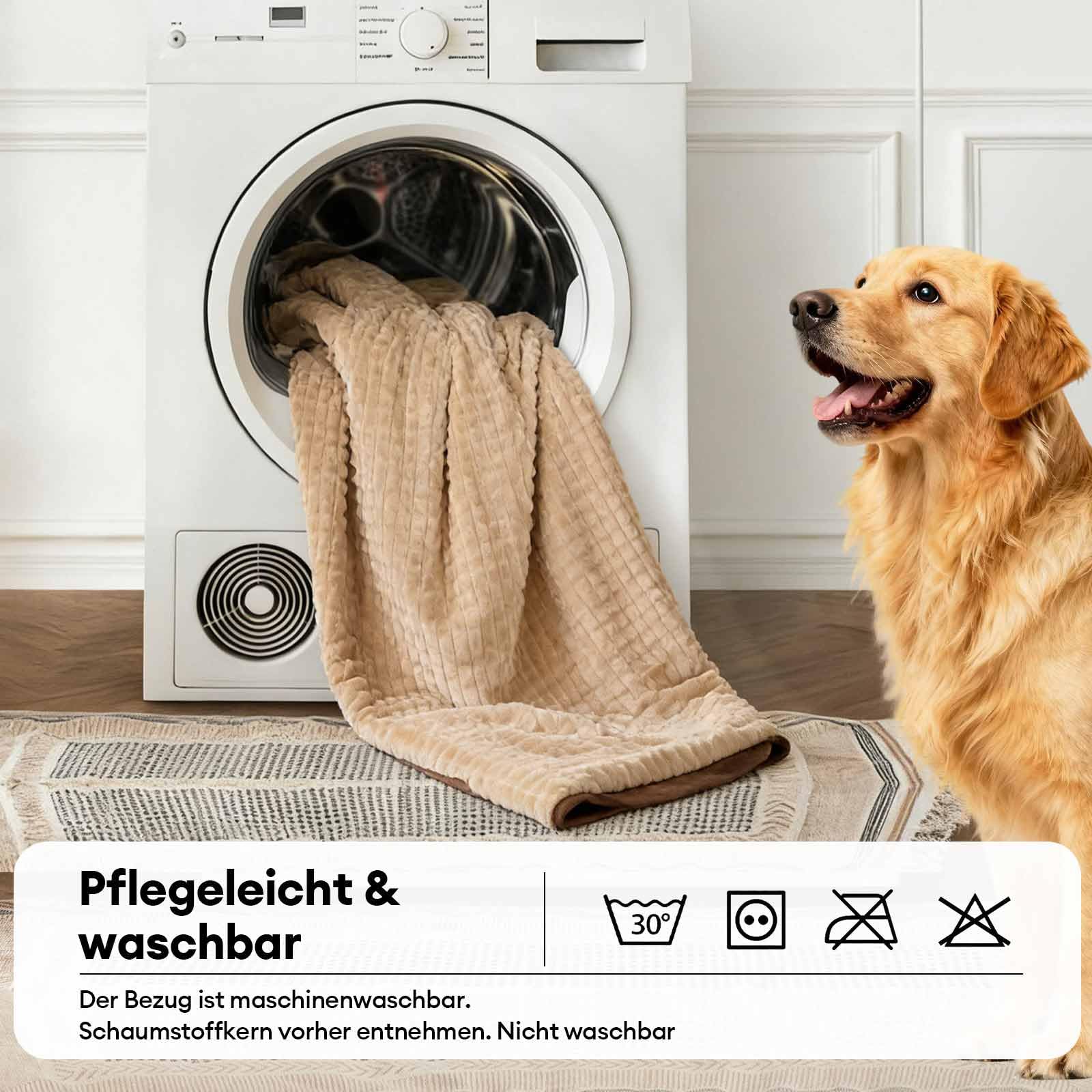 FUNNY FUZZY Cama ortopédica para perros, sofá ergonómico, 2XL, color marrón | Cojín suave lavable para perros con borde elevado, base antideslizante, cómoda cesta para perros grandes, relleno de esponja