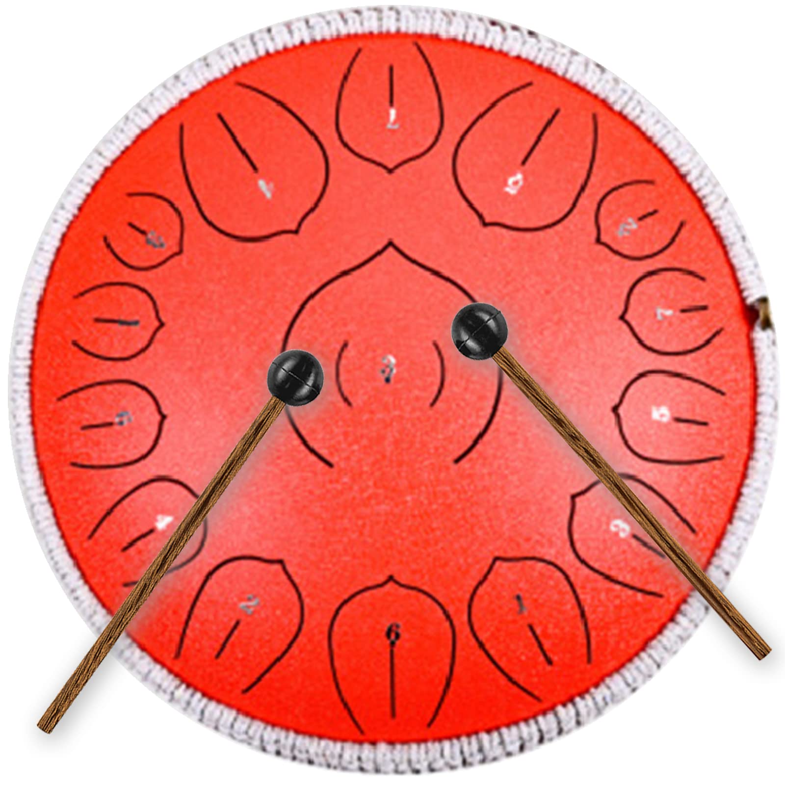 Handpan - Tamburo lingua, 35,5 cm, 15 note, con mazzuole e borsa per il trasporto, ideale per yoga, meditazione e educazione musicale per tutte le età
