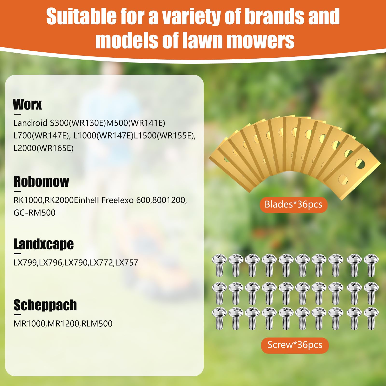 Lama Titanio Per Robot Tosaerba - Compatibile Con Worx, Einhell, LandXCape, Spessore 0.9mm