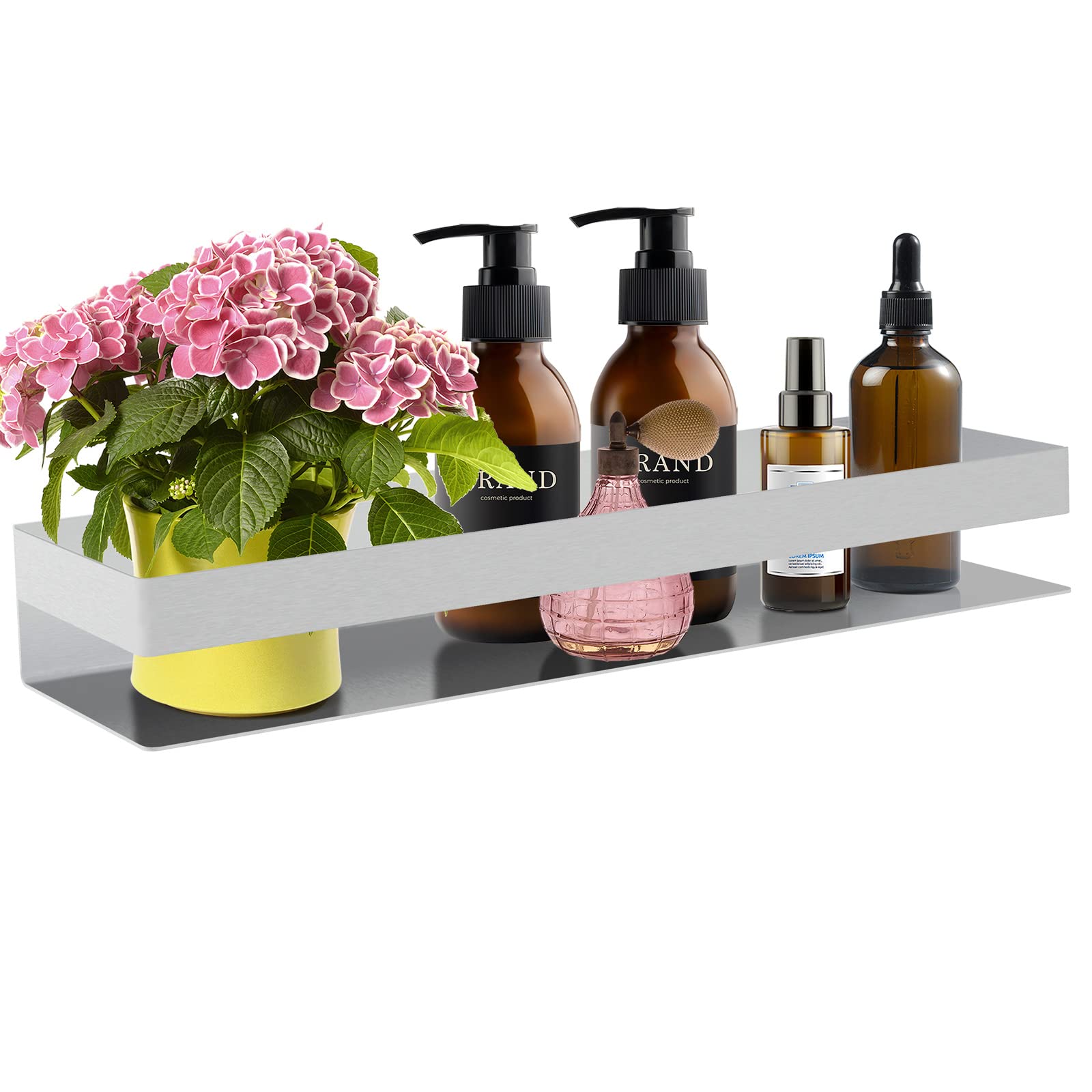 SFGSOWOR Rectangular Shelf 16inch Floating Shelf Brushed Nickel