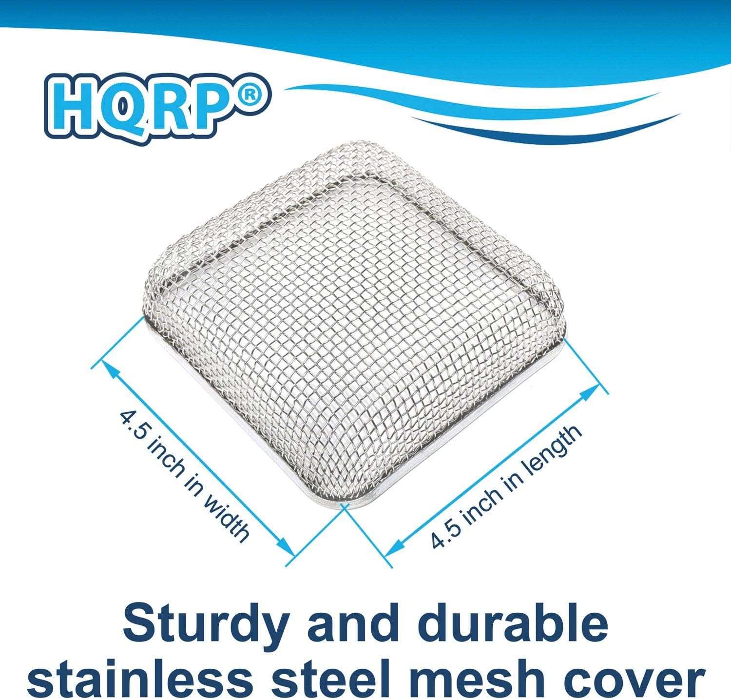 HQRP 2-Pack 4.5x4.5 RV Furnace Water Heater Battery Vent Covers Screen w/Installation Tool for Atwood 2540 8516 8520 8525 8531 8535 8940; Suburban 6, 10, 12 Gallon