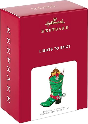 Miniatura 3 de Hallmark Keepsake Adorno navideño 2021, botas de vaquero con luces para arrancar