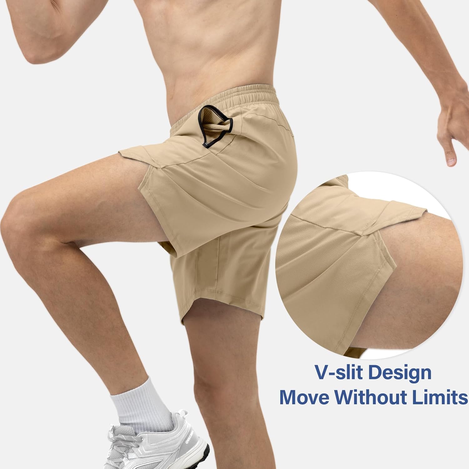 Mens Athletic Running Shorts 3 Pack Quick Dry Gym Workout Sports Pajama Shorts for Men with Zipper Pockets Drawstring