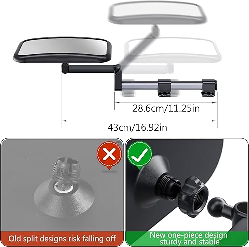 Miniatura 7 de auvstar Espejo trasero de coche para bebé, espejo de asiento de coche estable de seguridad, espejo ajustable de 360 para asiento trasero de bebé,