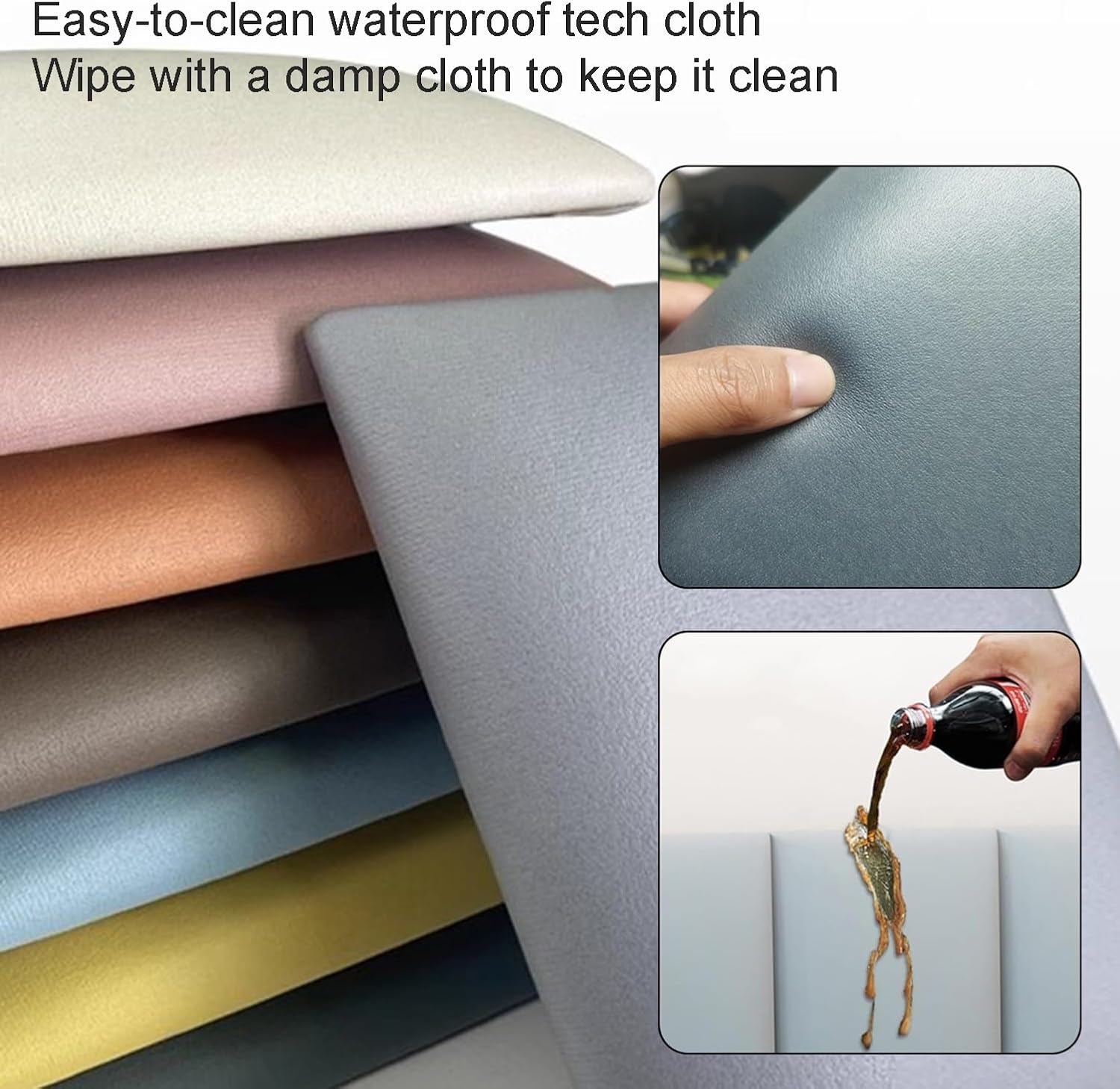 Upholstered Wall Panels Self-Adhesive Headboard Wall Design 3D Wall Stickers Anti-Collision Wall Cushion Padded for Bedroom Children's Room(Size:80X55cm)