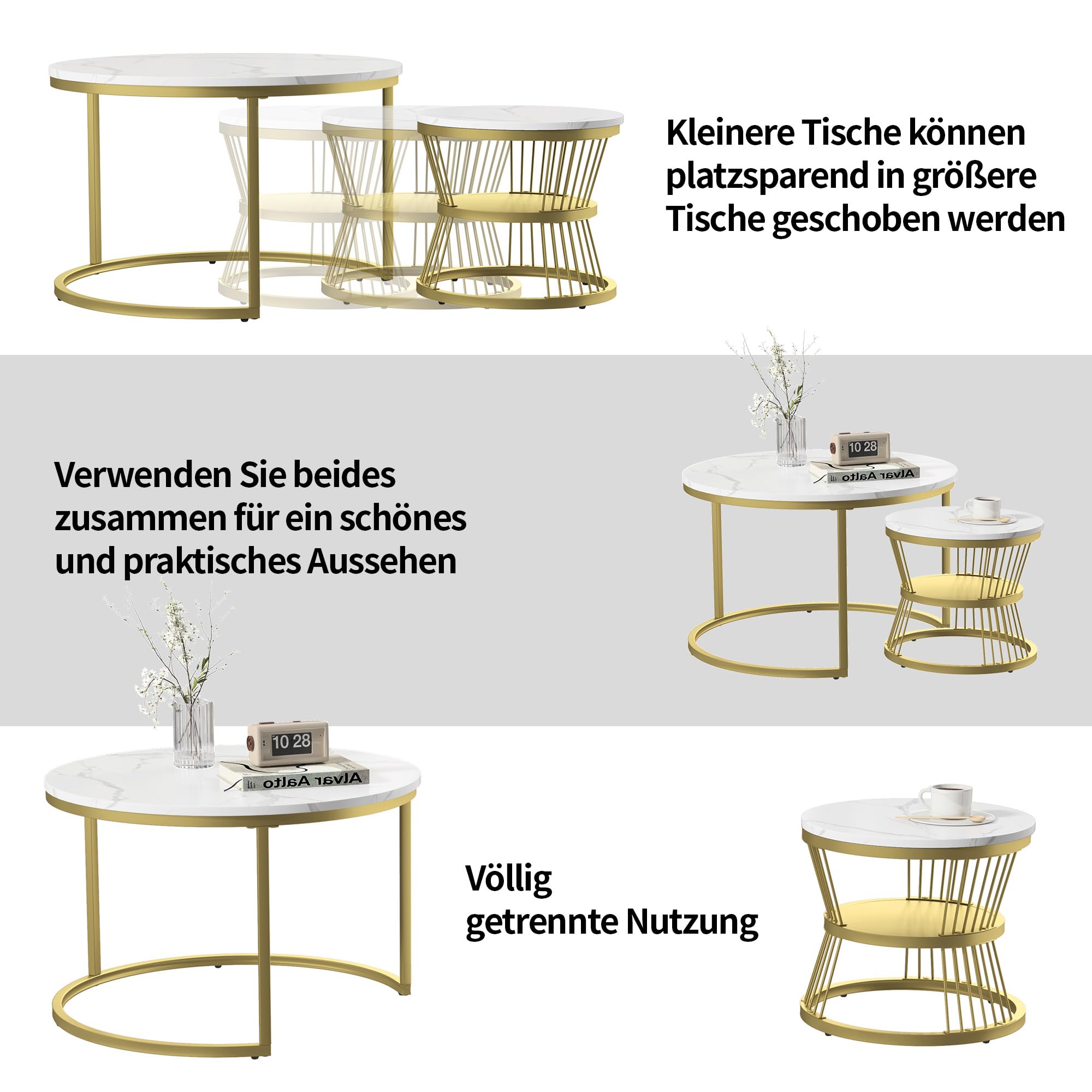 ᐅ VASAGLE Beistelltisch Satztische, 2er Set, Quad Produktbild-Vorschau 11