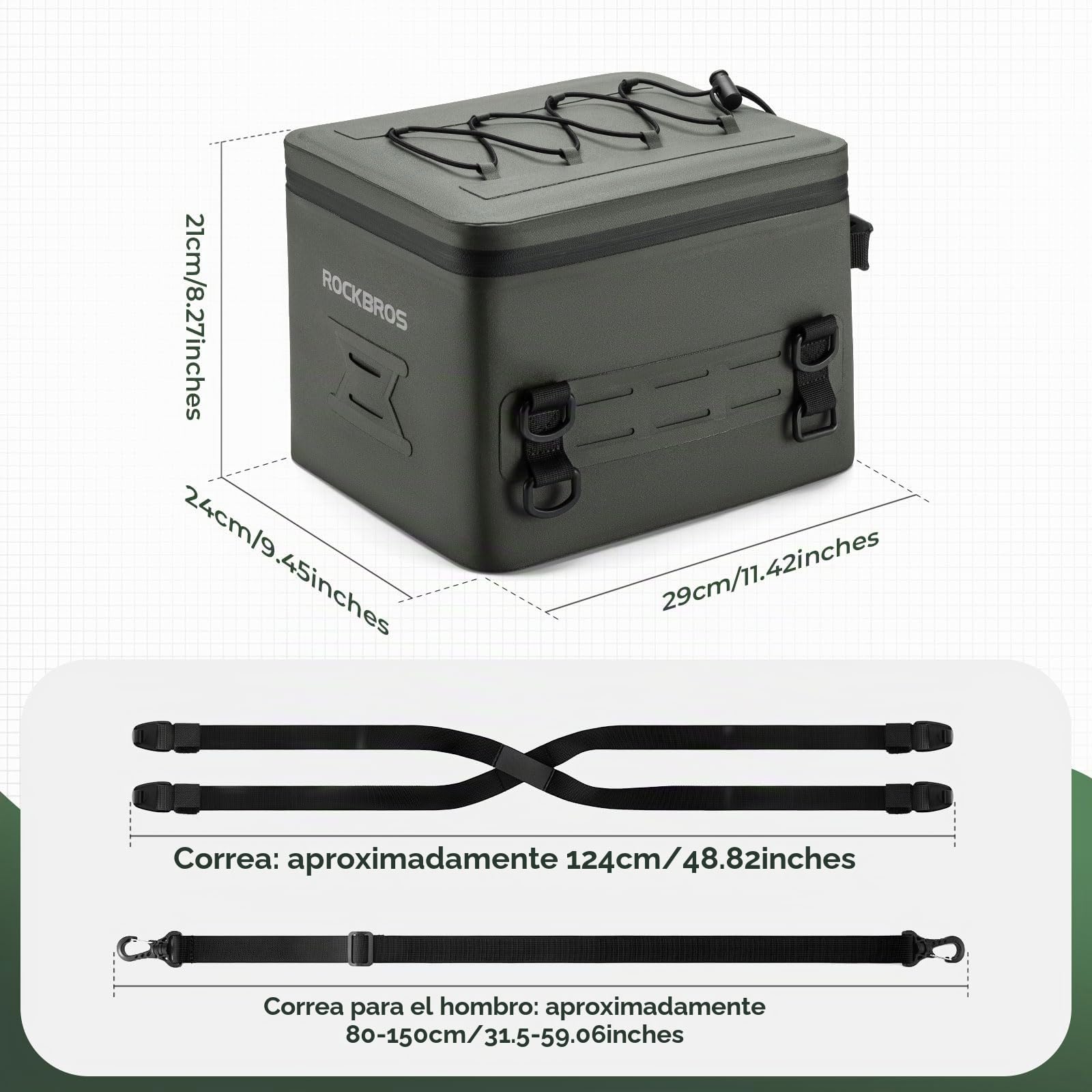 ROCKBROS Bolsa para Asiento Trasero de Moto, Impermaeble Bolsa de Equipaje con Correa de Hombro Ajustable, 13L Maleta para Bicicleta Moto Viaje, Gris