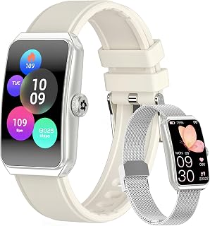 Fitness Trackers Watch, Health Tracker with Pedometer, Heart Rate & Sleep Monitor, Blood Oxygen, IP68 Waterproof Watches for Men Women, Works with Android iPhone-Beige