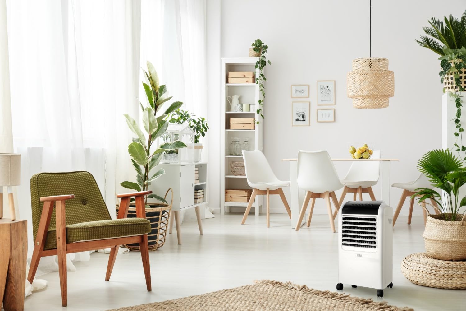Beko - EFE6030W - Air Cooler, Ventilazione e Umidificazione, 8 Litri, 3 Velocità - Bianco, 40 x 32,8 x h97 cm