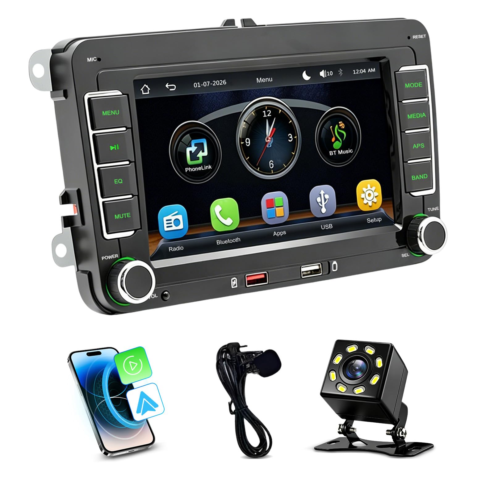 Autoradio avec CarPlay et Android Auto pour VW EOS 2007-2016