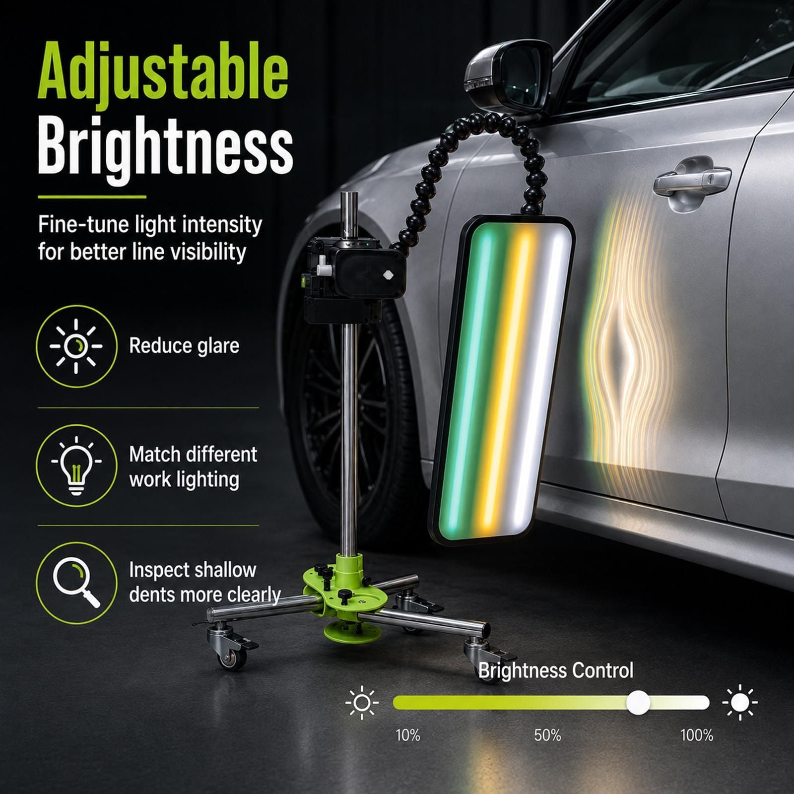 Pannello riflettente PDR con LED 9 colori e supporto regolabile