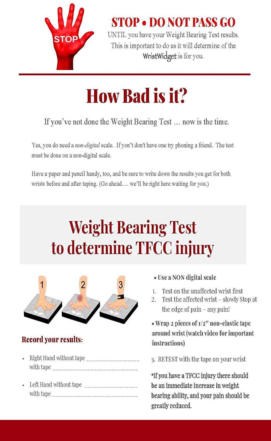 Buy WristWidget WristWidget Patented, Adjustable Wrist Support Band For TFCC Tear Triangular