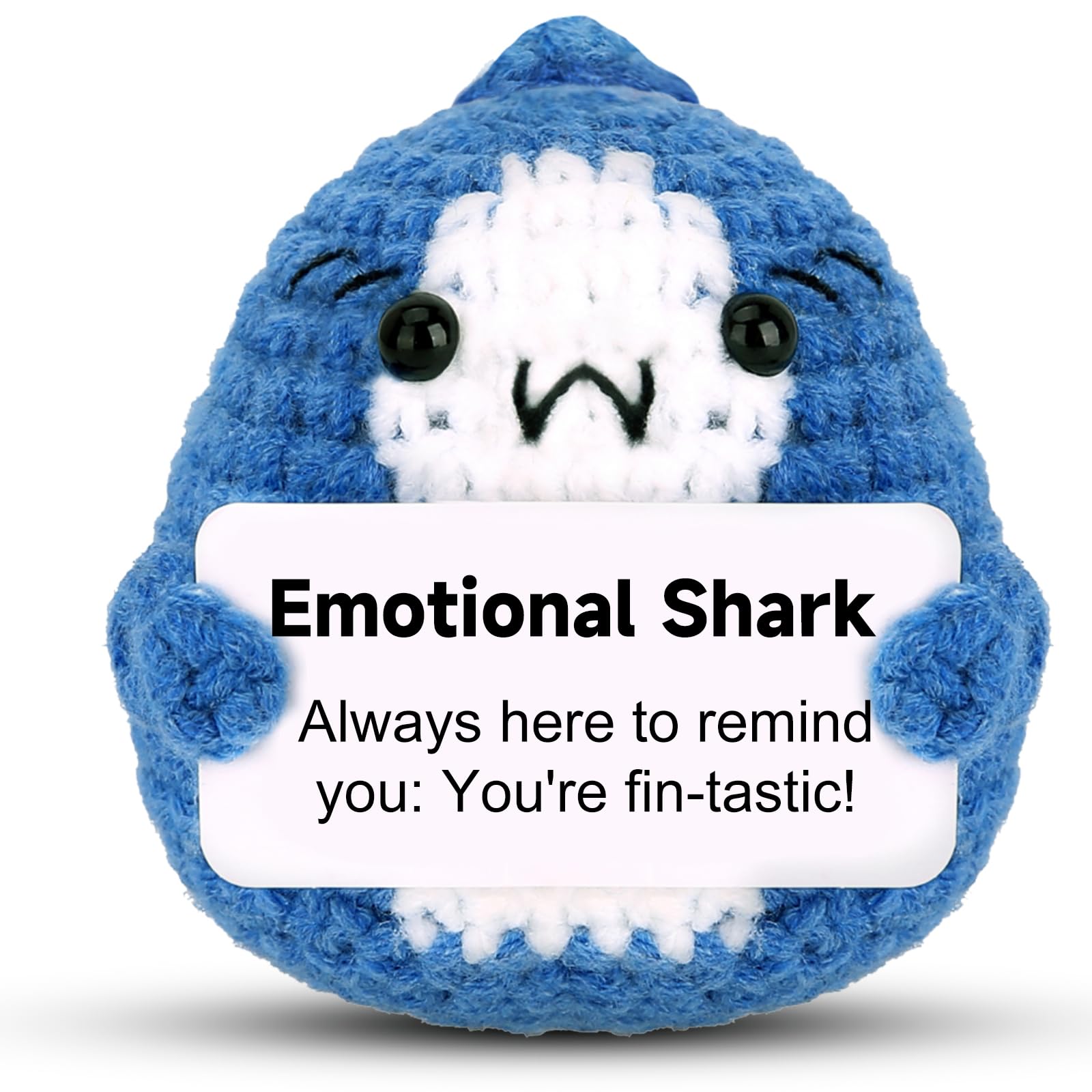 Hoedia Emotional Shark Positive Support Gifts: Crochet Decor for Her Him