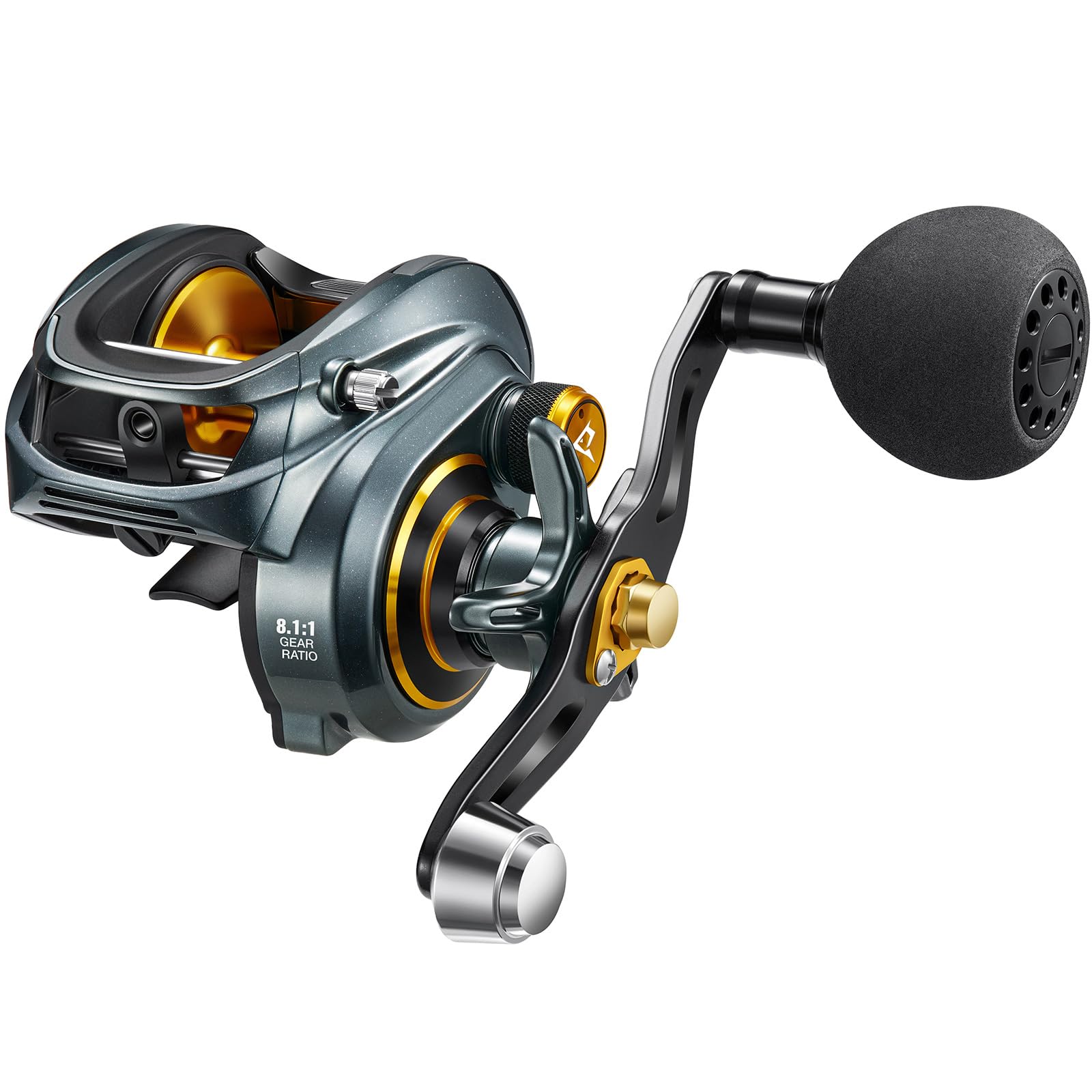 Piscifun Alijoz Baitcaster Fishing Reel, 300 Size Aluminum Frame Baitcasting Reel, 33Lbs Max Drag, Freshwater & Saltwater Low Profile Casting Reel for Musky, Available in 6.6:1/8.1:1 Gear Ratio