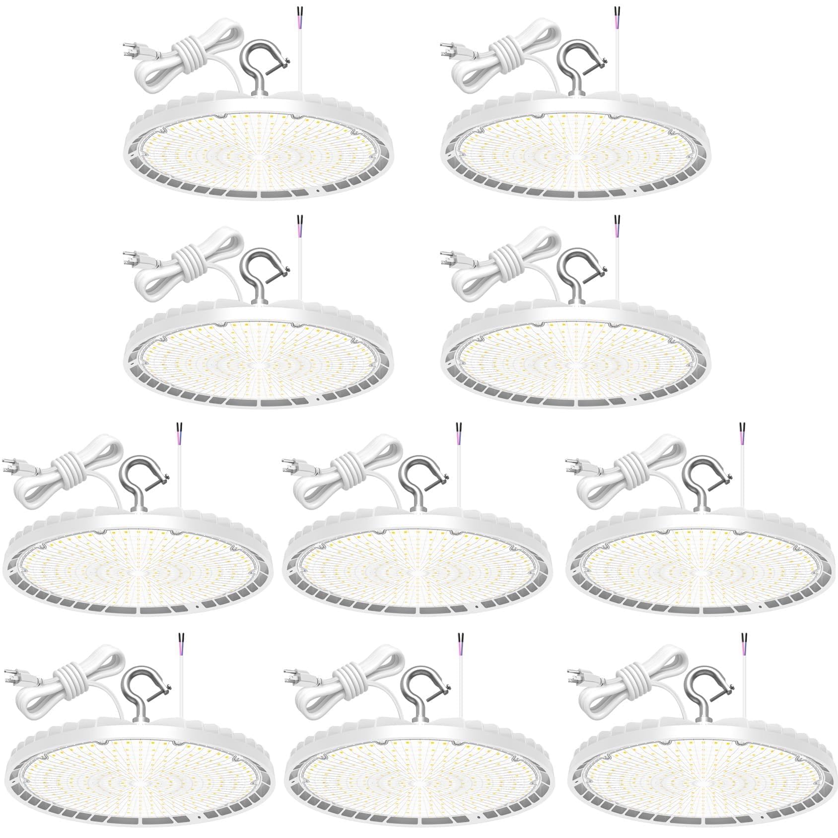 10 Pack LED High Bay Light 150W 120W 90W Adjustable UFO High Bay LED Lights 4500K 5000K 5700K
