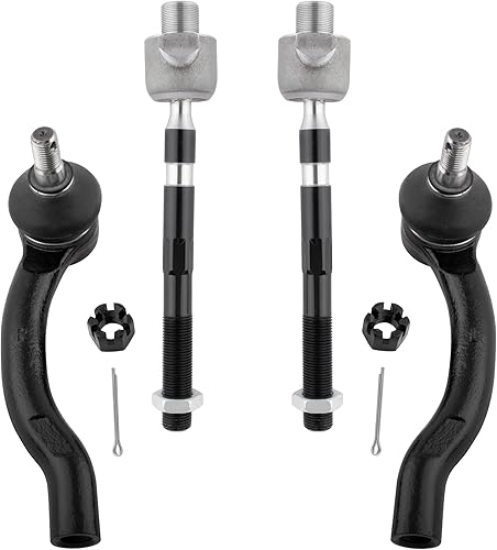 BOXI Juego de 4 extremos de barra de acoplamiento delantero interior y exterior para Nissan Frontier 2005-2019  para Nissan Pathfinder 2005-2012