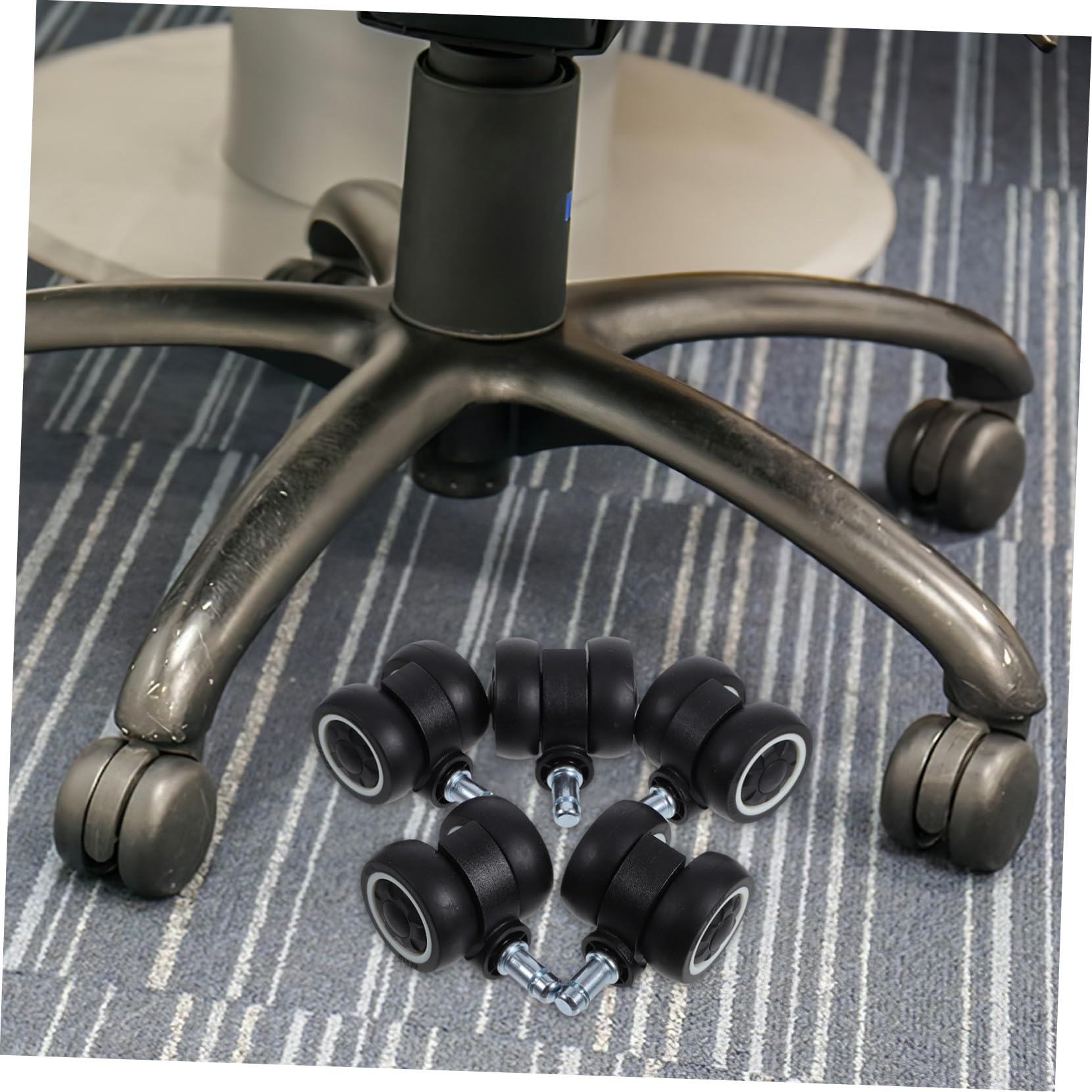 5 piezas Ruedas Silenciosas para Silla de Oficina Doble Rodamiento Estable Giratorias Fácil Instalación Compatibles con Sillas Gaming y Escritorio Movilidad y Duradera