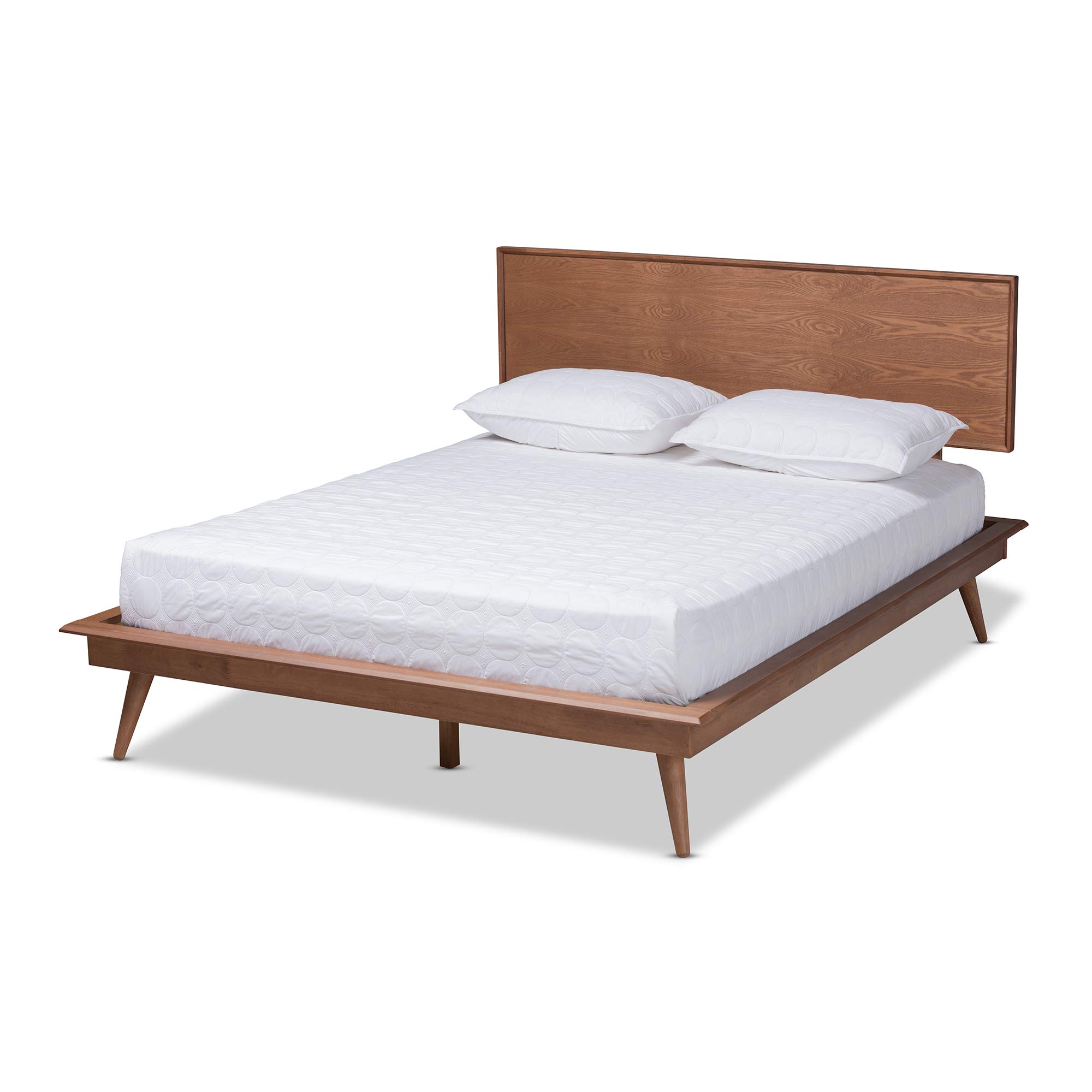 Photo 1 of ** minor corner damage to one big piece **Baxton Studio Beds (Platform), Double, Ash Walnut