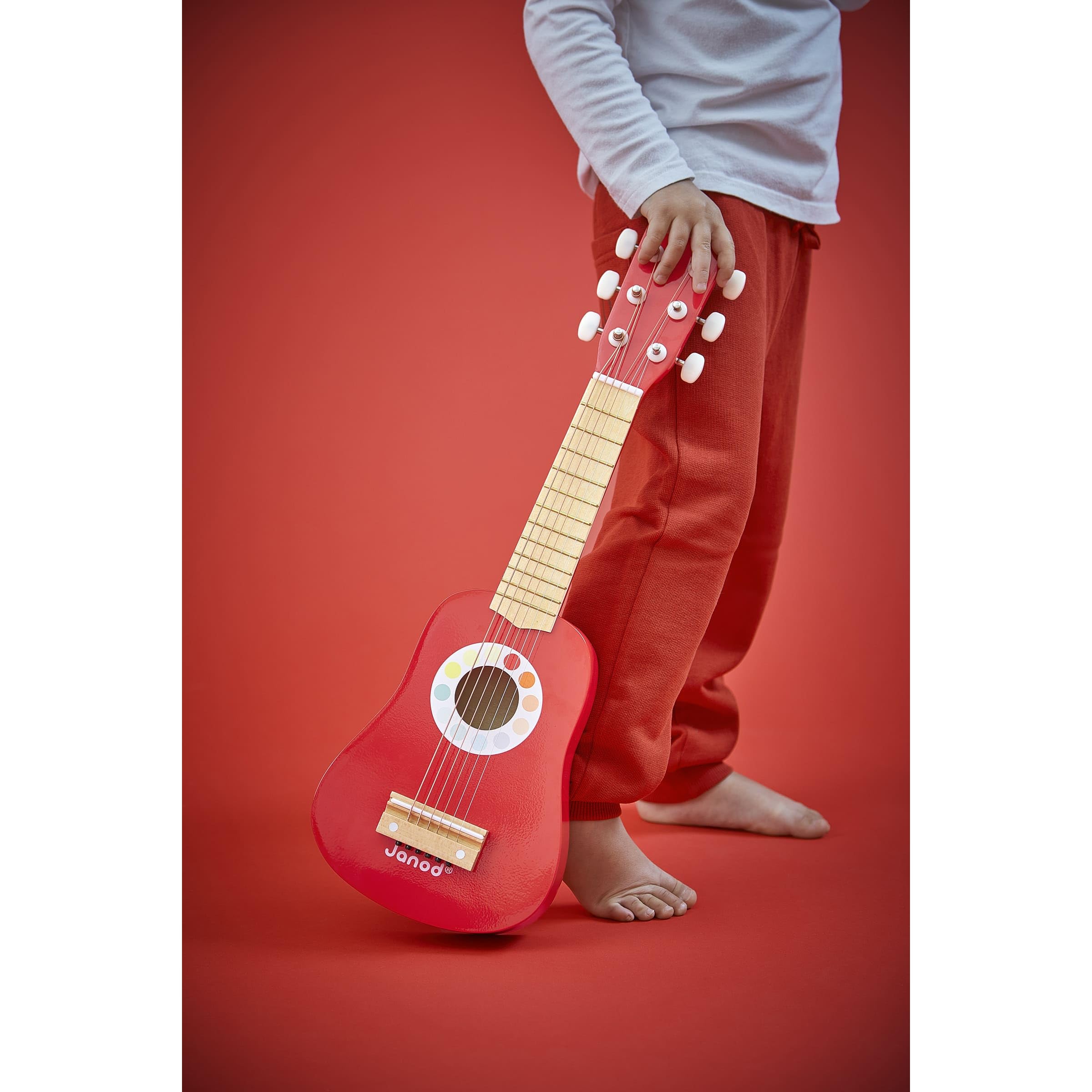 Janod - la mia Prima Chitarra Coriandoli (Legno) - Giocattolo Di Imitazione e Risveglio Musicale - Da 3 Anni in su, J07628