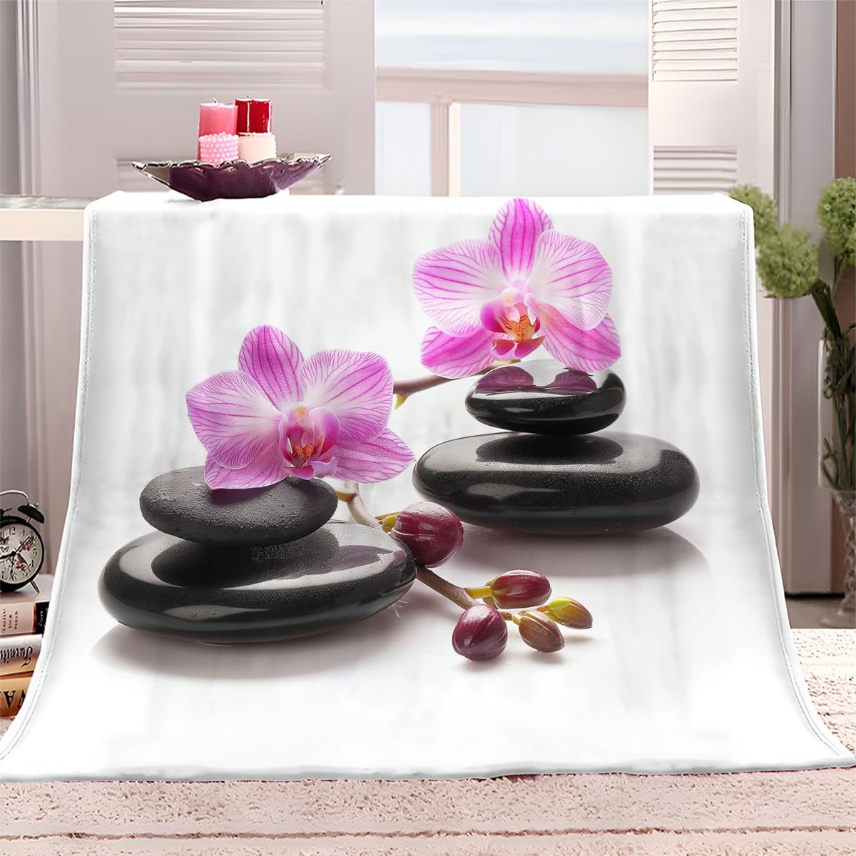Couverture polaire 150x200 cm microfibre haut de gamme violette