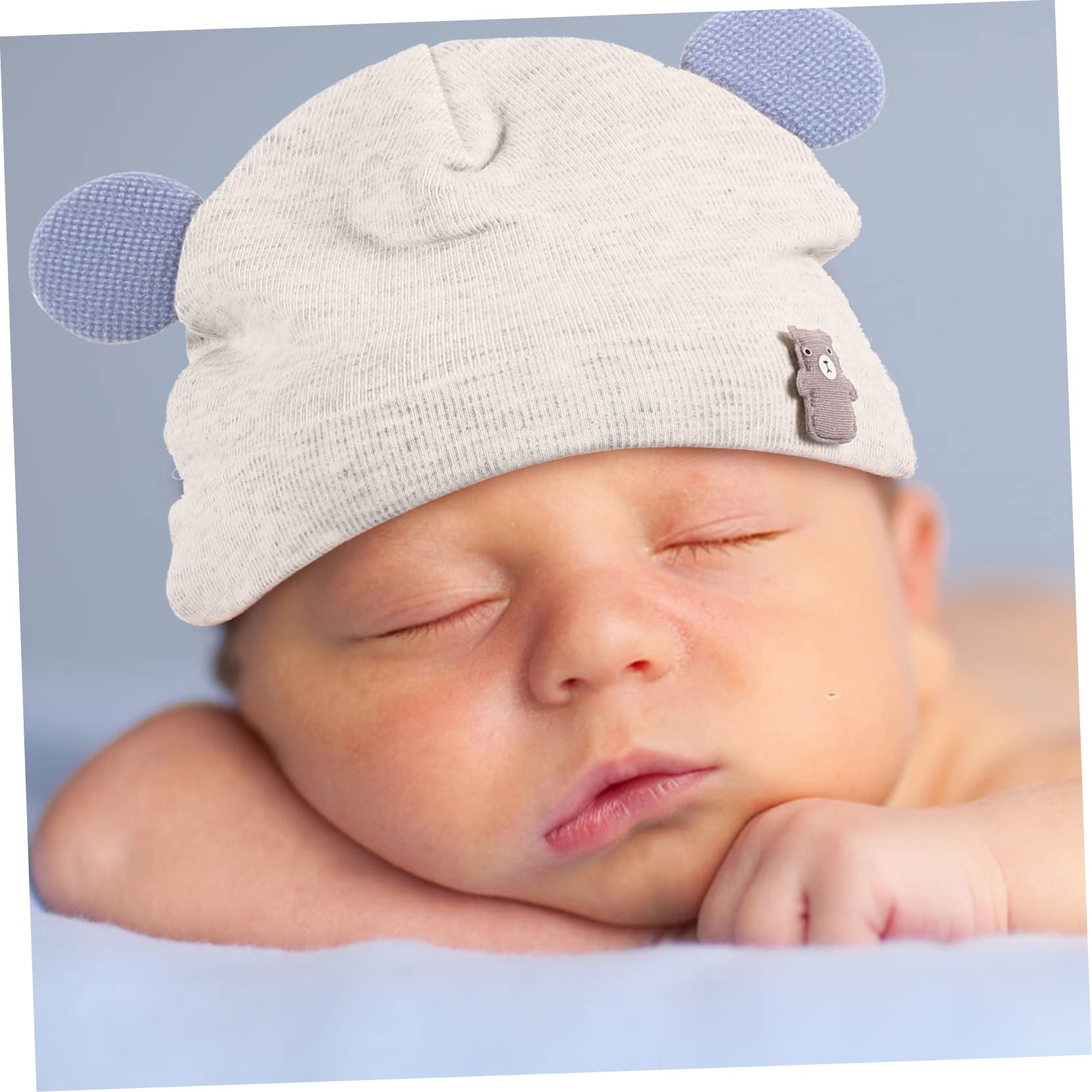 SHERCHPRY 5 Pezzi Infantili per Berretto Cappello Ragazze Neonata Copricapo Caldo Unisex Simpatico Orso Ragazzi Accessorio Bambino Dorme Copricapo di Cotone Orecchio Adorabile