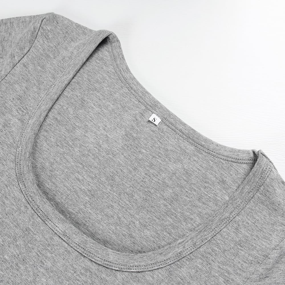GEMBERA Womens' Stretchy Scoop Neck Short Sleeve Shirts Fitted Casual Basic Top T-Shirts - Image 4