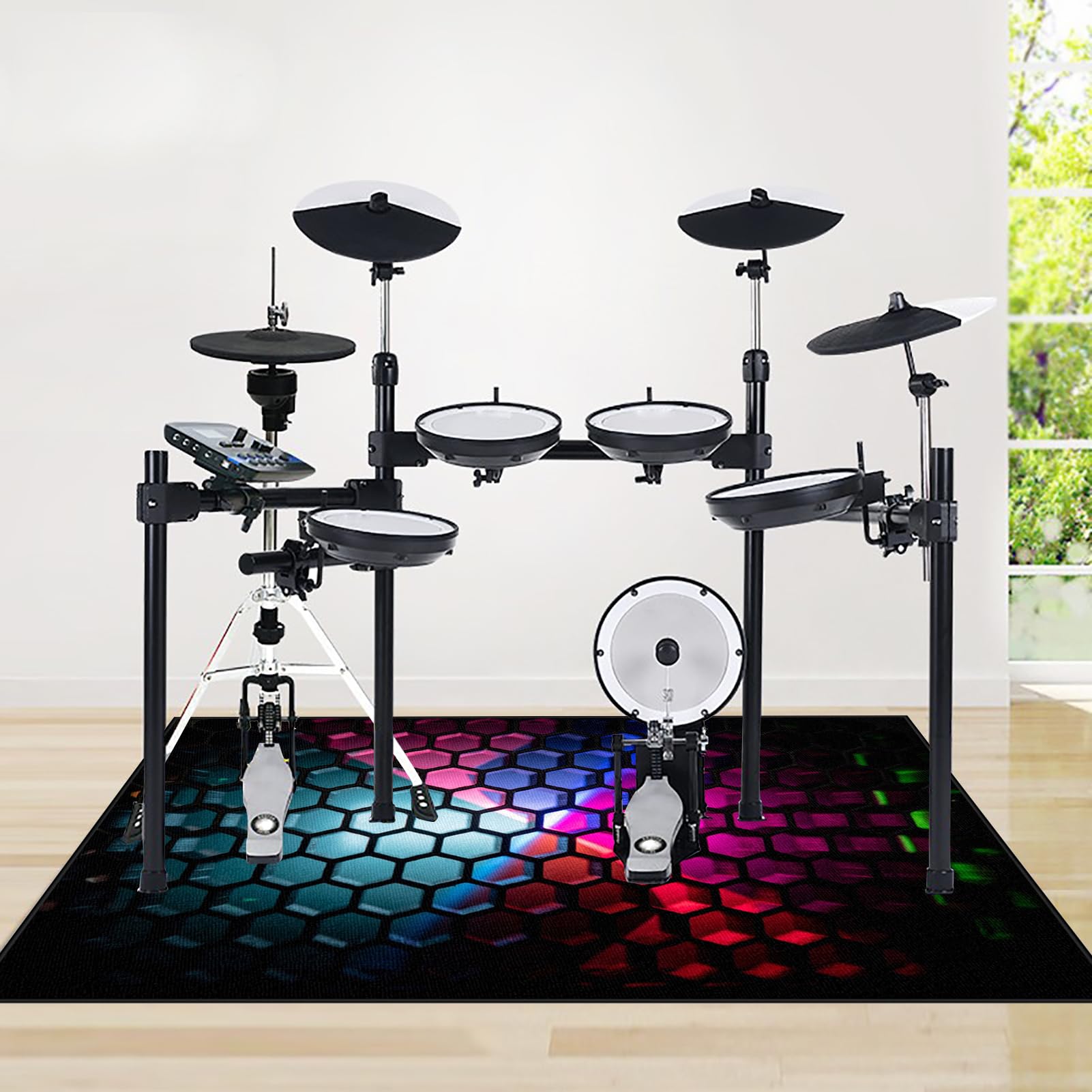 120 x 90 cm dźwiękochłonna mata perkusyjna, antypoślizgowa mata bębnowa, mata na baterie, mata do perkusji elektronicznej, mata do instrumentów muzycznych, akcesoria perkusyjne