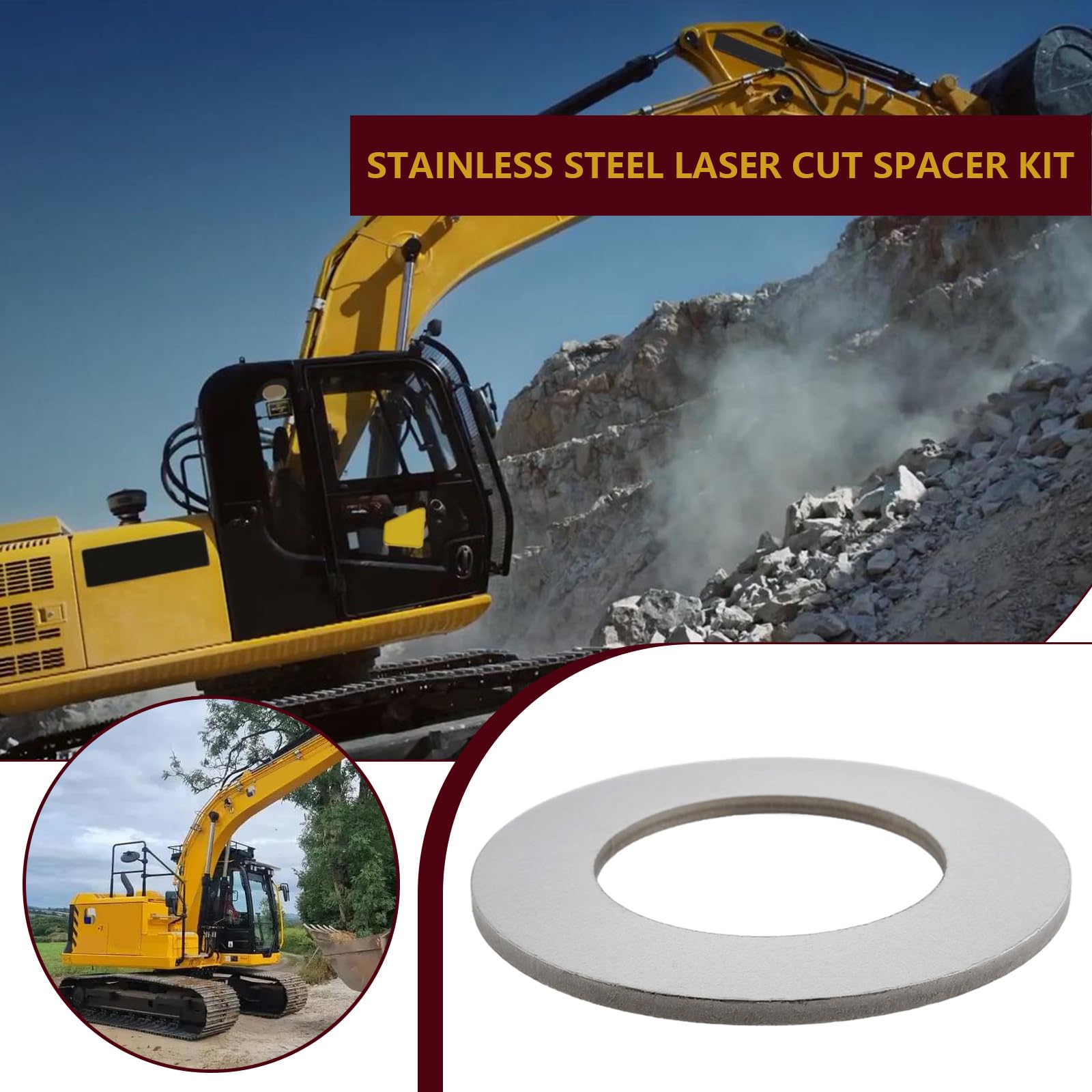 SG Store 8pcs 304 Stainless Steel Flat Washers 70mmx 41mm x 1mm 2mm 3mm Compatible with JCB and Compatible with KUBOTA Excavator Bucket - Image 2