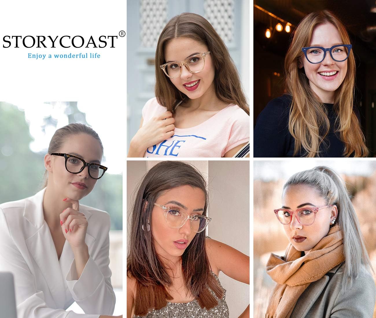STORYCOAST Blue Light Blocking Glasses TR90 Lightweight Eyeglasses Frame Computer Game Glasses for Women Anti Eyestrain & UV Glare (C94 Leopard Frame)