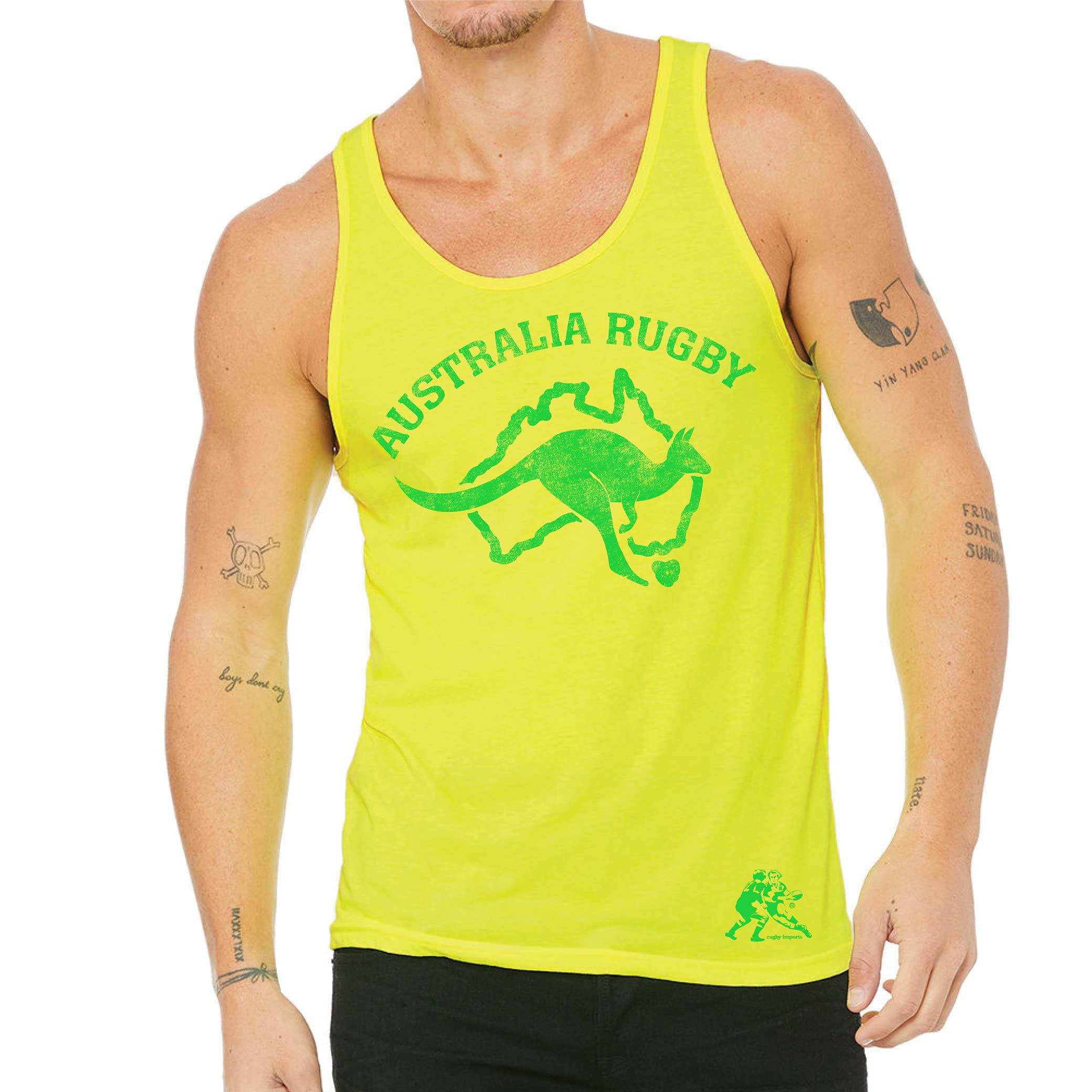 Australia Rugby Tank Top (2X-Large) Neon Yellow