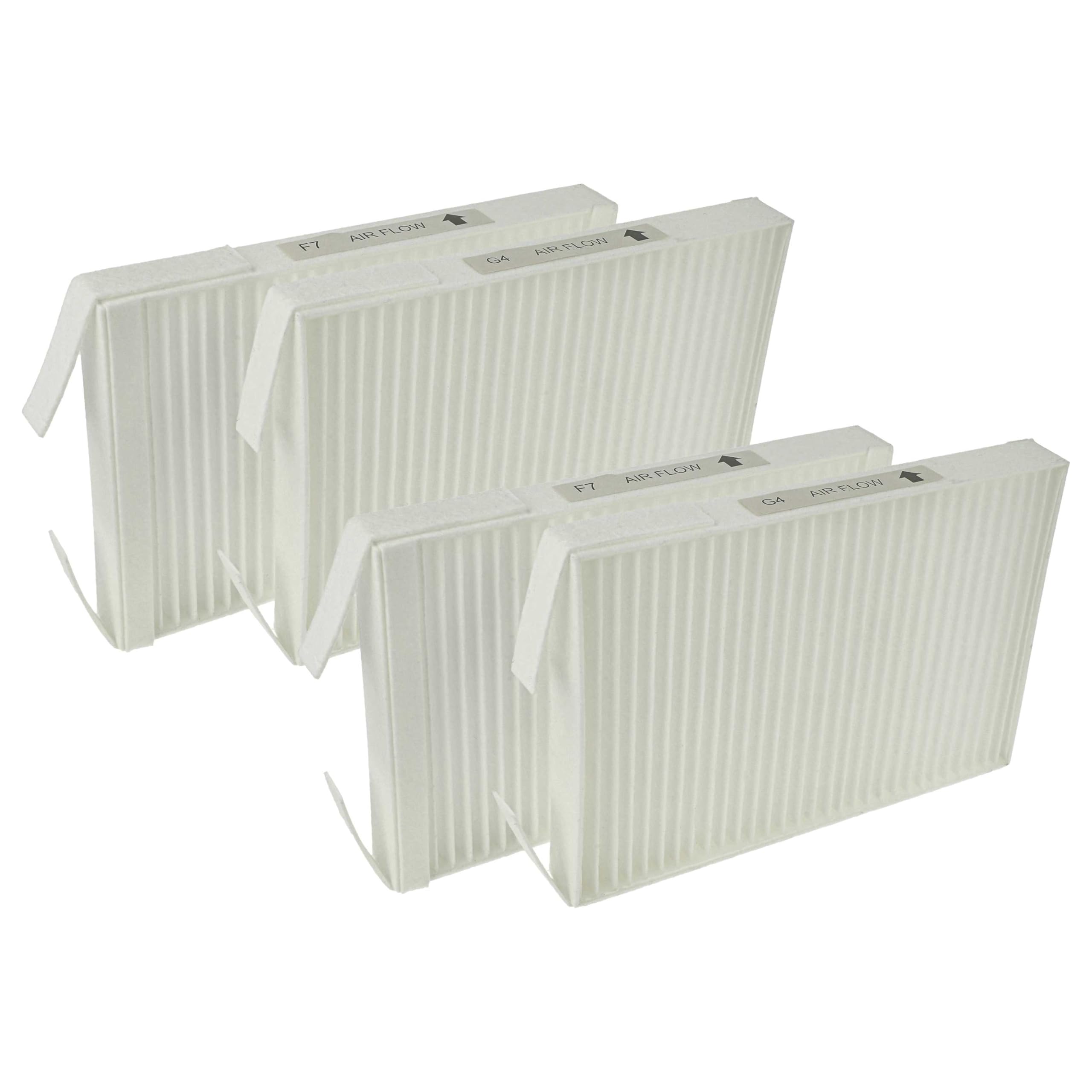 vhbw Zestaw filtrów kompatybilny z urządzeniem wentylacyjnym Zehnder ComfoSpot 50, filtr powietrza G4/F7 (4 sztuki), 18 x 12 x 4 cm, biały