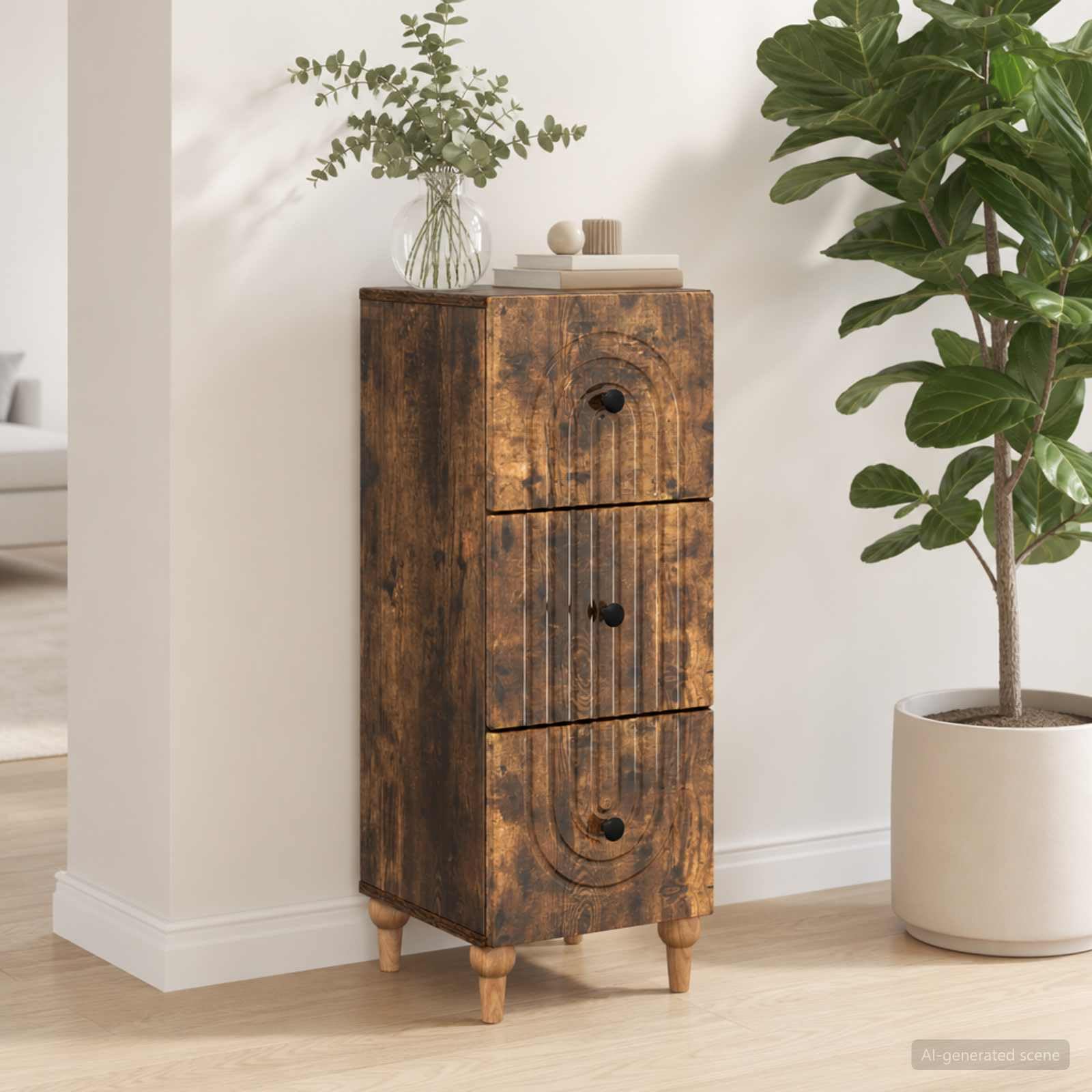 Mueble para cajones vintage de madera de ingeniería, 33 x 34,5 x 90 cm