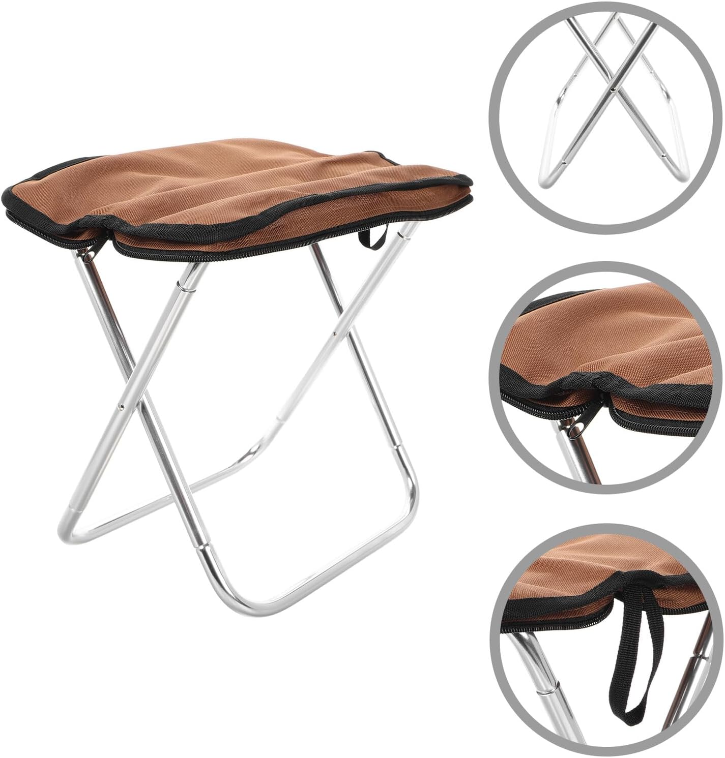 Folding Camping Stool Portable Backpack Stool Lightweight Collapsible Outdoor Seat with Foot Rest for Hiking, Fishing, Travel, and Gardening