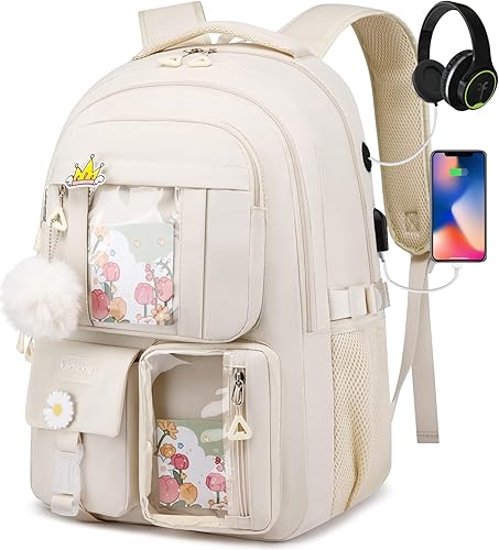 Mochila escolar para adolescentes y niñas, lindas mochilas para mujeres, mochila estética para laptop, mochila para la escuela secundaria