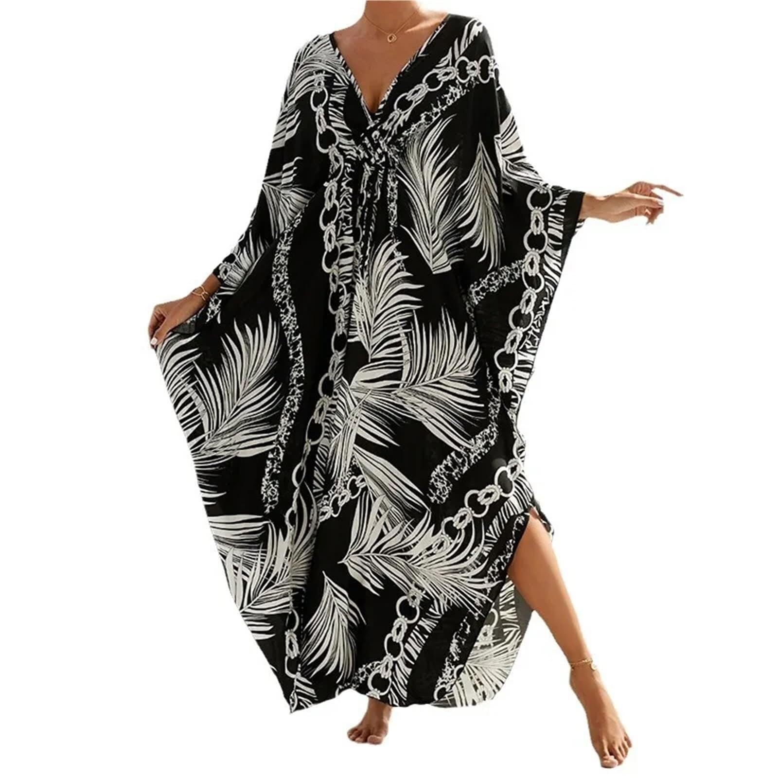 Vestido Playa Mujer Vestido De Mujer Sexy Verano Algodón Impreso Playa Cubrir Vacaciones Casual Bikini Prueba Vestidos Sueltos
