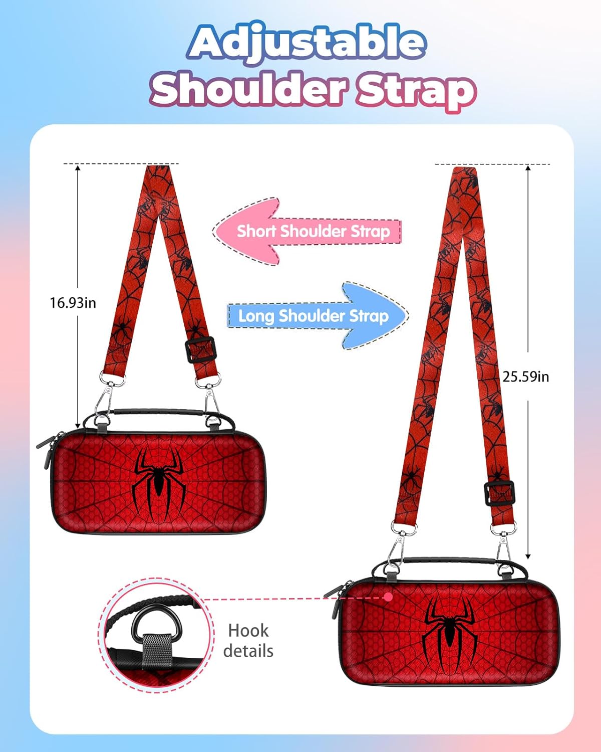 Gurgitat for Nintendo Switch 2 Carrying Case - Red Zhizhu Cute Cool Design with Handle and Strap for Switch 2 2025 Travel Cases Portable Storage Carry Protective Hard Shell for Boys Teens Girls - Image 4