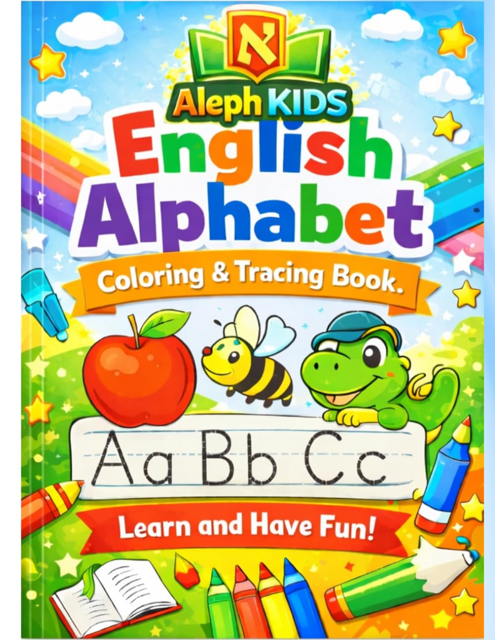 English Alphabet Coloring and Tracing Book for Kids: Learn ABC | Trace Letters | Fun Coloring Activities for Ages 3–7