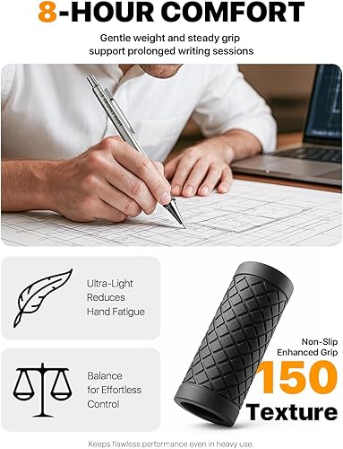 Miniatura 4 de Four Candies Juego de lápices mecánicos de metal, 6 lápices mecánicos artísticos de 0.028 in, 360 repuestos de plomo HB, 3 borradores y 9 repuestos