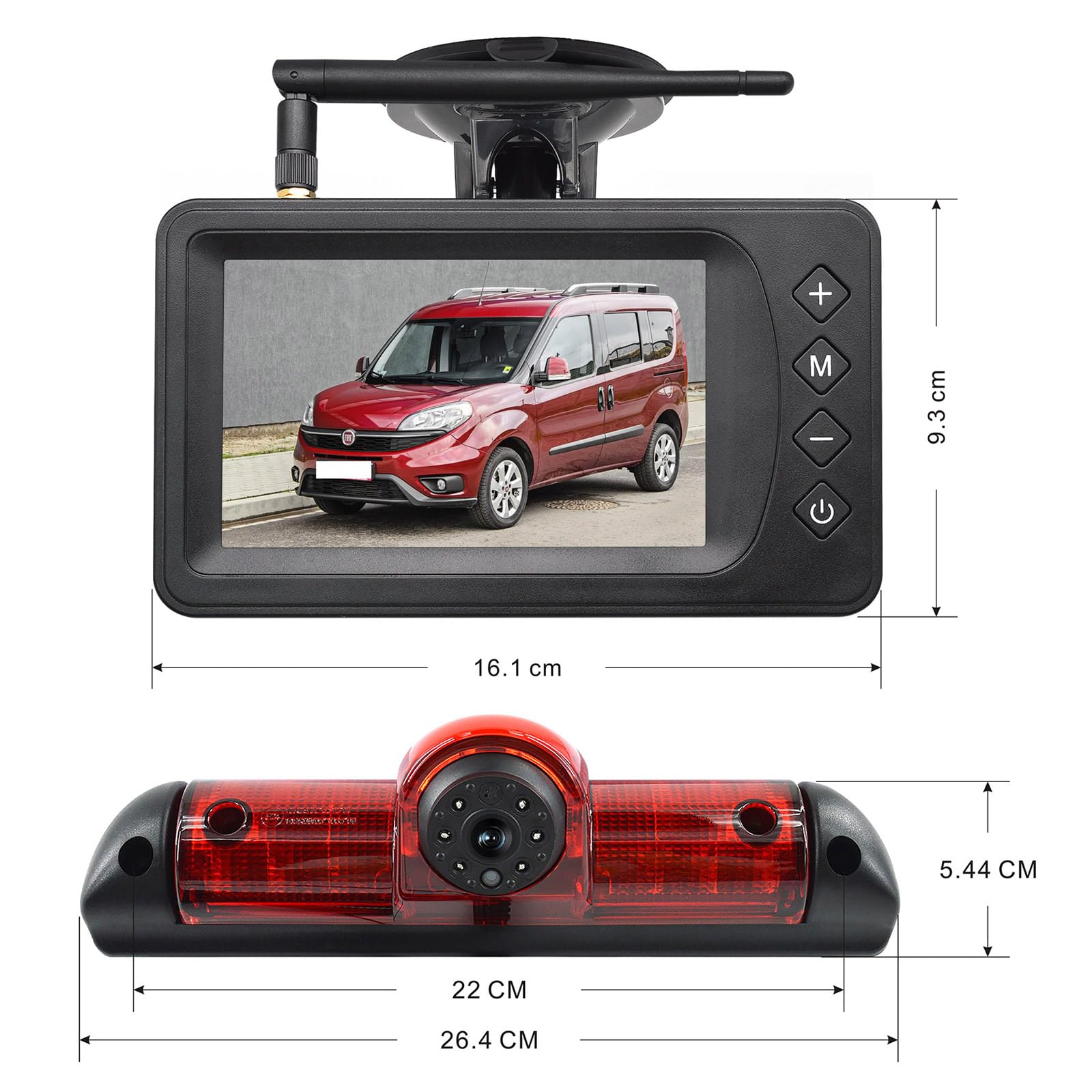 Caméra De Recul Sans Fil Full HD 1080p Pour Peugeot Boxer, Citroën Relay, Fiat Ducato (2006+) - Avec Moniteur 7 Pouces - 4